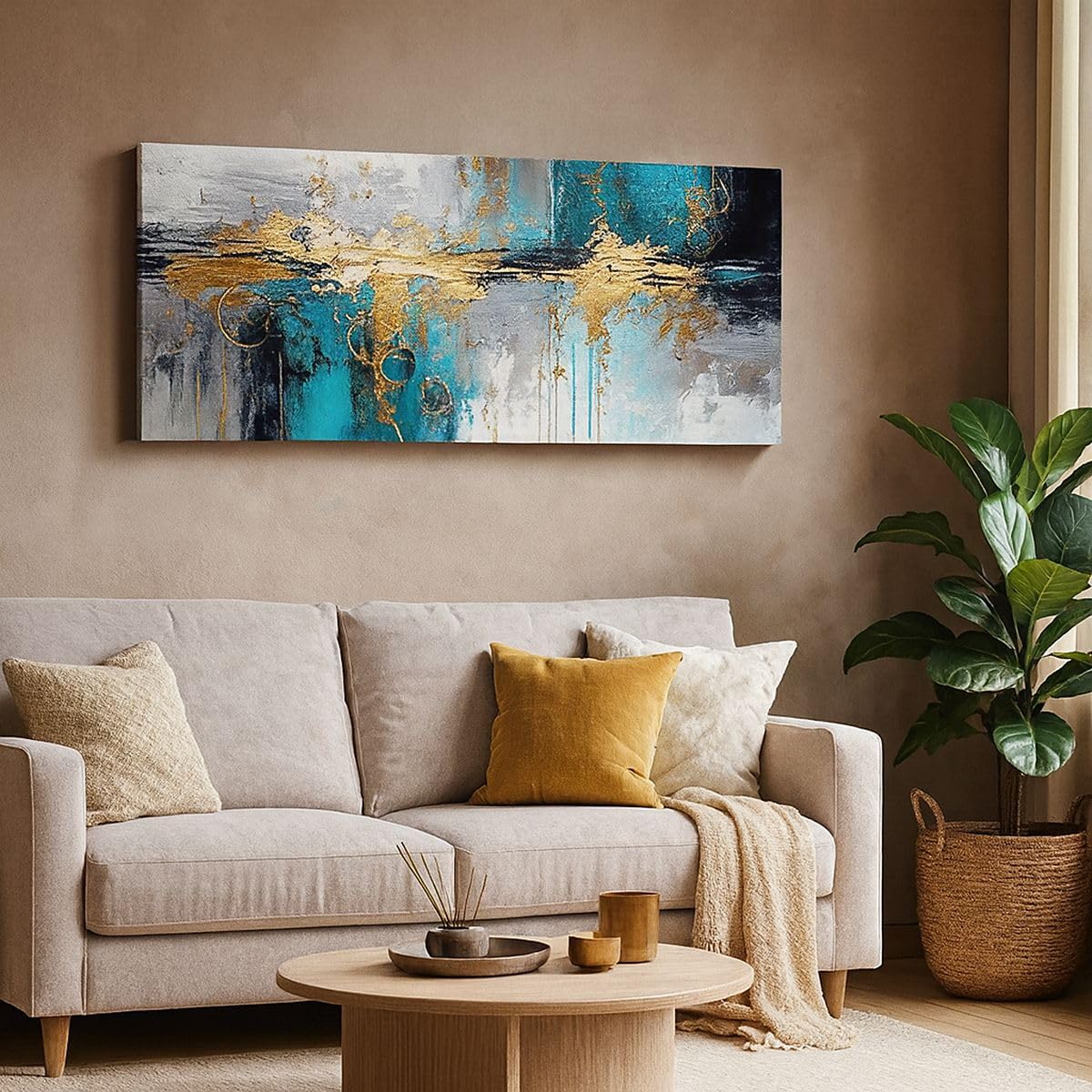 Quadri Moderni su Tela 120x50 cm Stampe da Parete Astratto Arte - 5774 | Deco CIAO Quadro Decorativo Grande 1 pezzo Soggiorno Camera da Letto Arte da Parete Decorazione da Parete ARTTOR