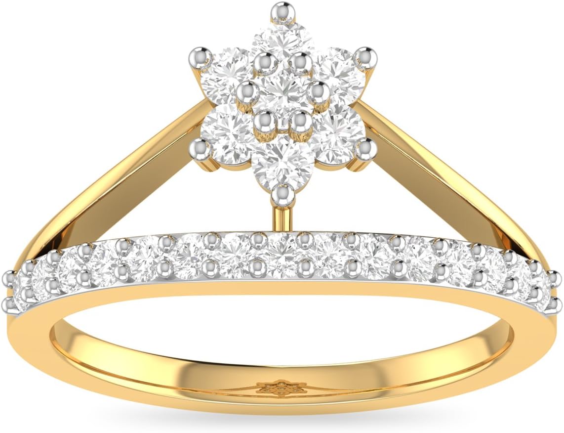 Aucent by PC Jeweller The Cadi 18KT Yellow Gold and Diamond Rings