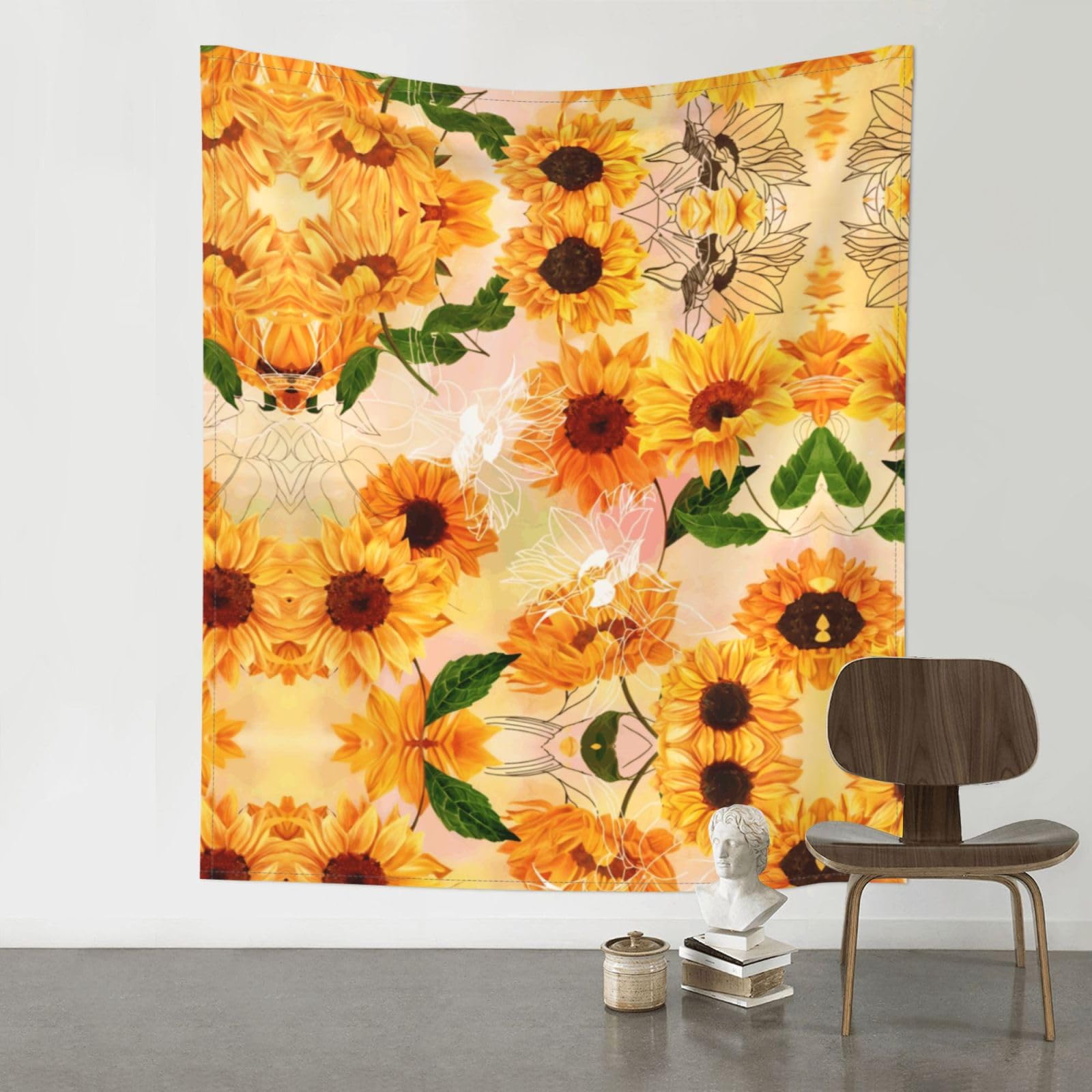 YYHWHJDE Beautiful Sunflower Prints 60x51in Wall Tapestry – High-Grade Polyester Throw for Dorm, Beach & Home Decor