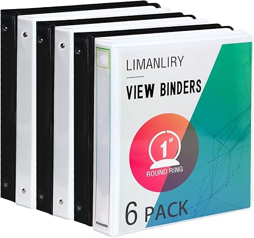 Carpetas de 1 pulgada con 2 bolsillos interiores, carpeta de 3 anillos redondos de 1 pulgada, con capacidad para letras de 8.5 x 11 pulgadas, para