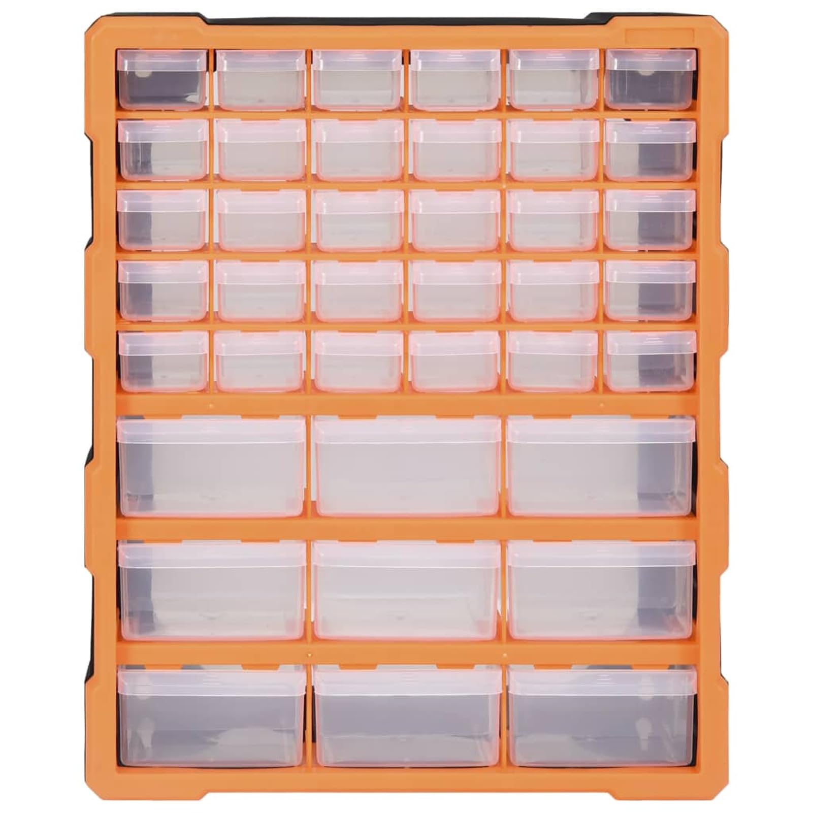Gecheer Organizador de Herramientas con 39 Cajones - PP, 38x16x47 cm, Naranja y Negro, No Requiere Montaje Modelo YHSLRZJ-147585ES