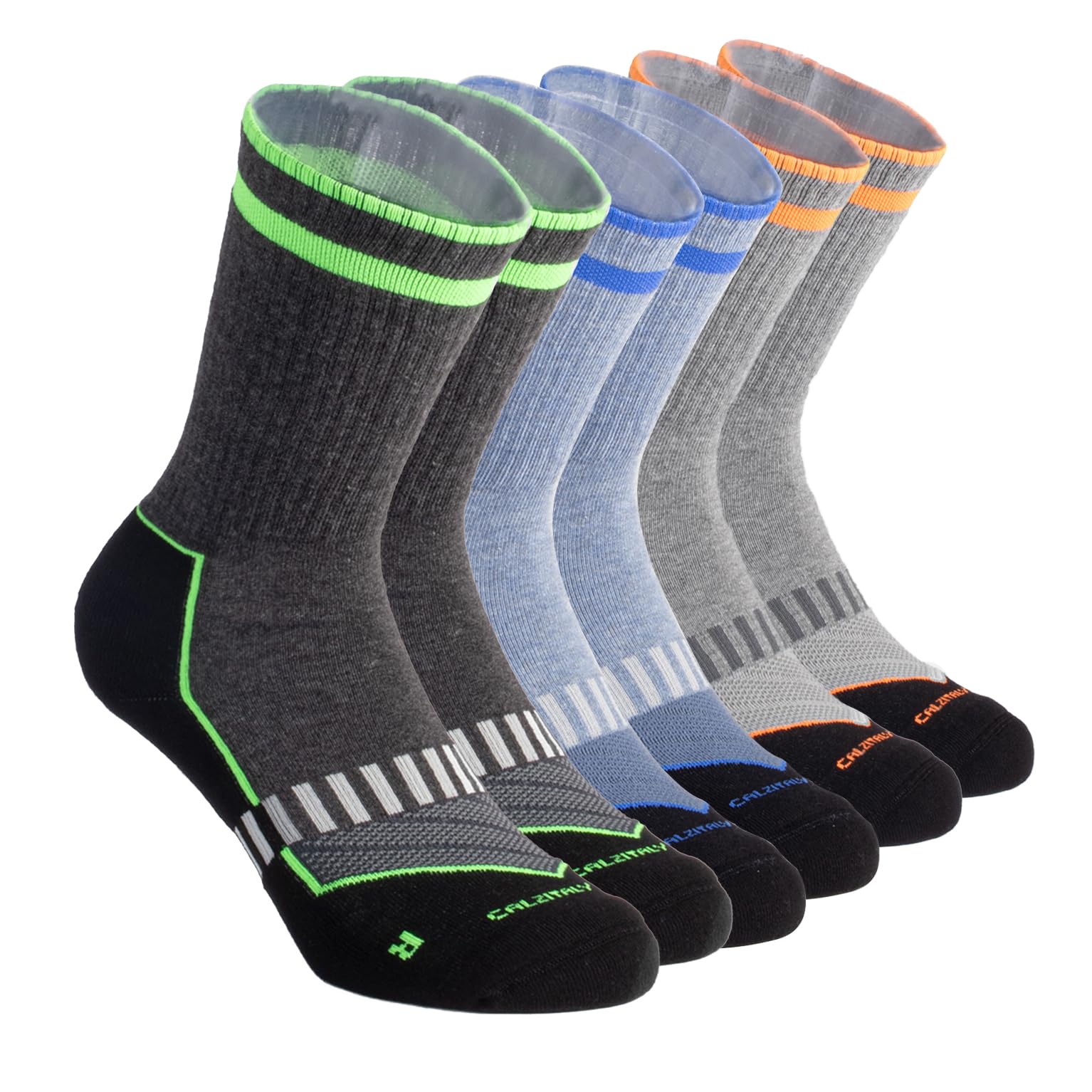 CALZITALY PACK 2-3-6 Knöchelhohe Sportsocken, Kurze Laufsocken, Atmungsaktiv & Polsterung, Sneaker Baumwolle Socken, Tennissocken, MADE IN ITALY
