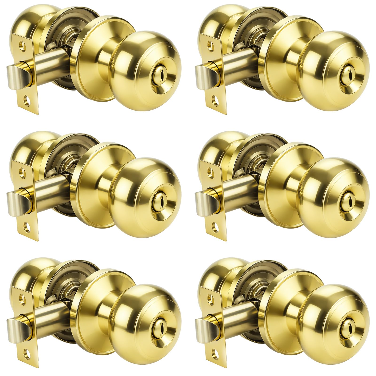 Privacy Door Knobs with Lock - Brushed Nickel -25