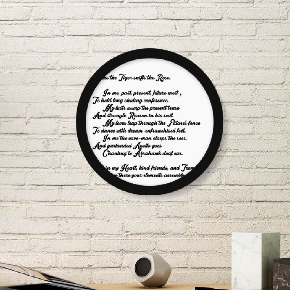 Cuadro Circular Tigre y Rosa con Marco Negro de Alta Definición para Pared