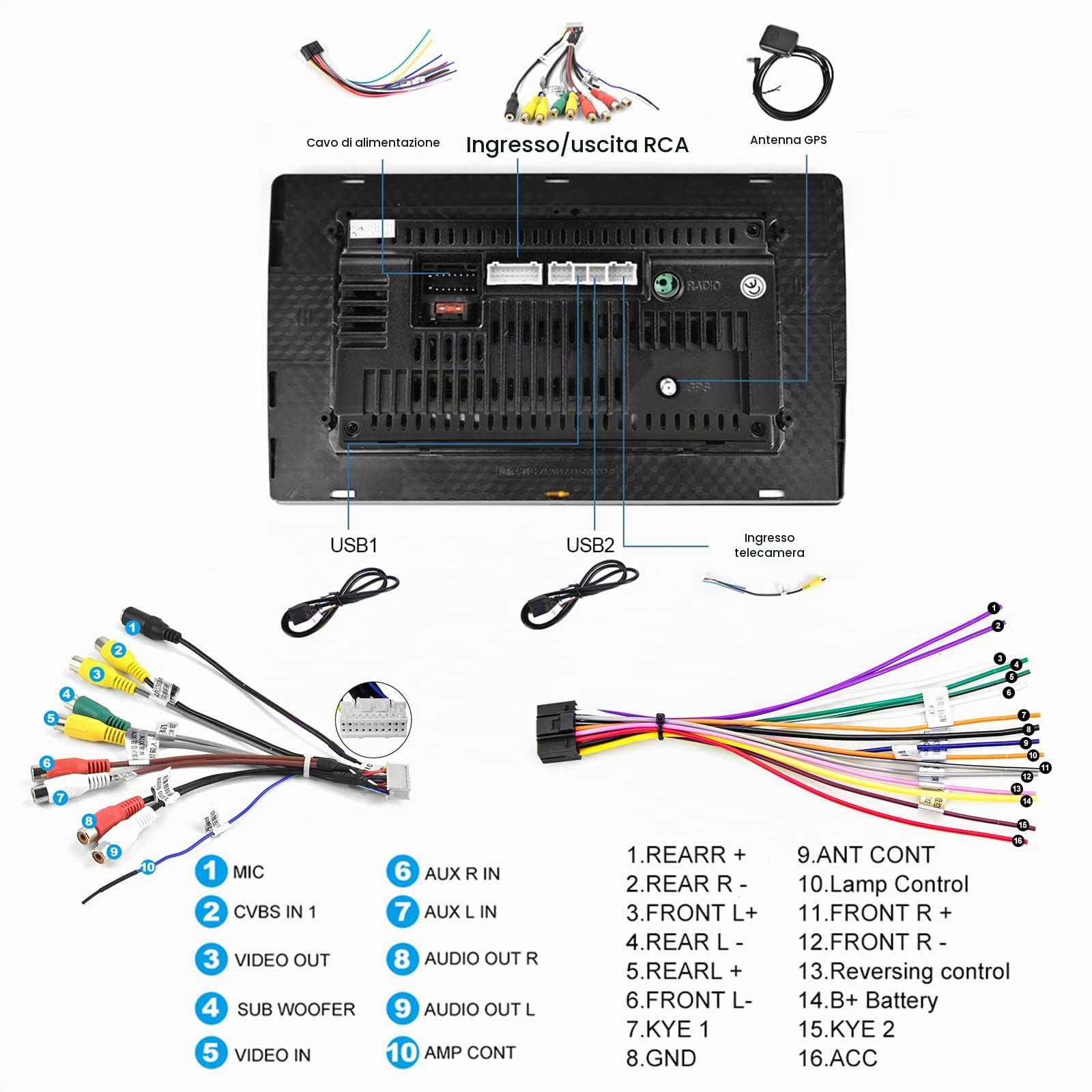 Podofo Android Autoradio 2 Din con Navigazione GPS, Bluetooth, 24 Desktop a Tema, Autoradio da 9 Pollici con Schermo con WiFi, FM/RDS, Collegamento Speculare, Telecamera per la Retromarcia (2+32G)