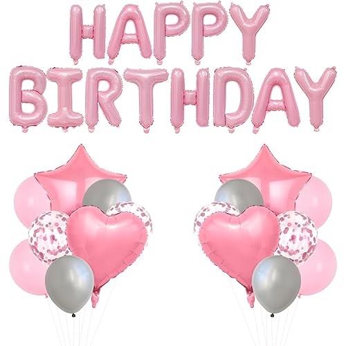 Happy Birthday Star Shape Heart Shaped Foil Balloon Latex Balloons Birthday Baby Shower Wedding Party Decorations Supplies