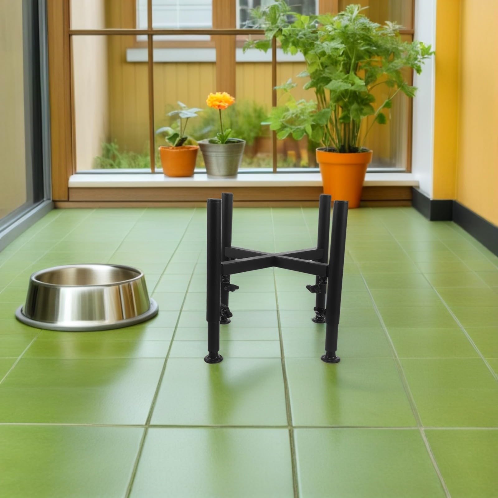 Soporte para Cuencos de Perro de Madera con Ajuste de 6.3 a 10.2 Pulgadas, Base Estable y Diseño Ergonómico Adecuado para Uso Diario