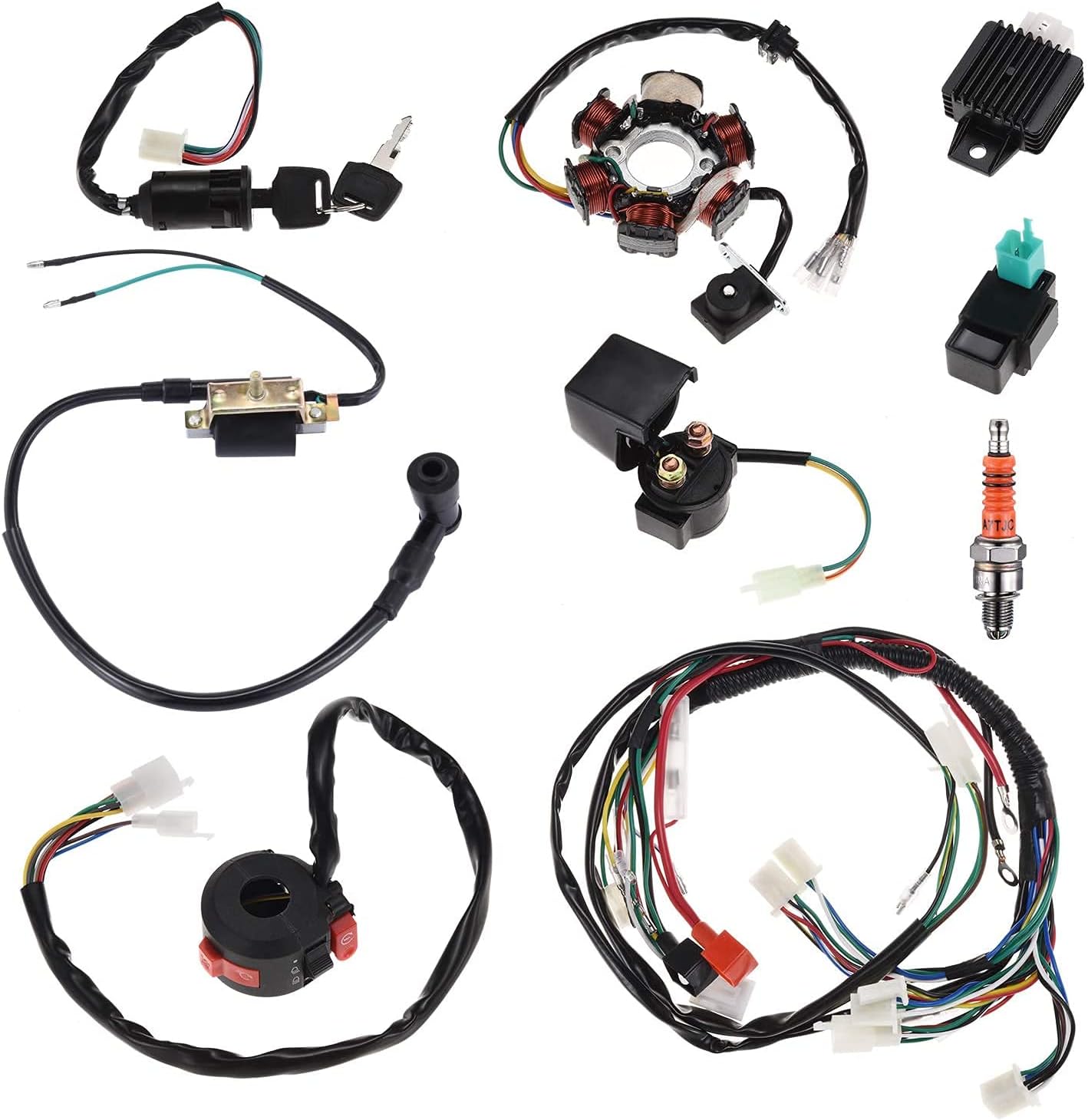 CKEGUO Wire Harness Kit Complete Electrics Stator Coil CDI