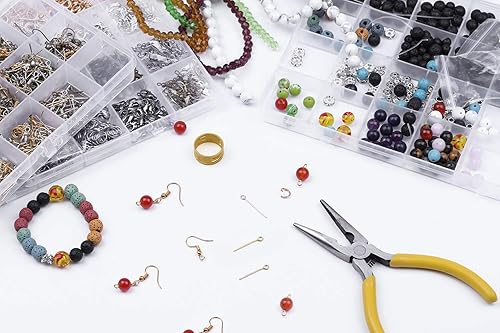 Miniatura 6 de Paxcoo Kit de reparación de collar de joyería de 3200 piezas con anillos de salto, cierres y ganchos para aretes para suministros de fabricación de
