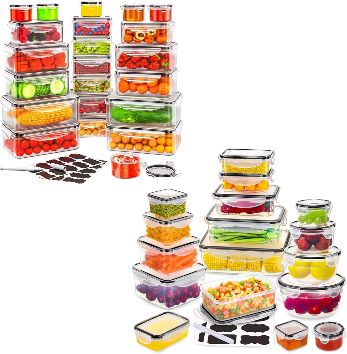 Amazon.com: JSCARES 34 PCS Food Storage Containers Set with Airtight ...