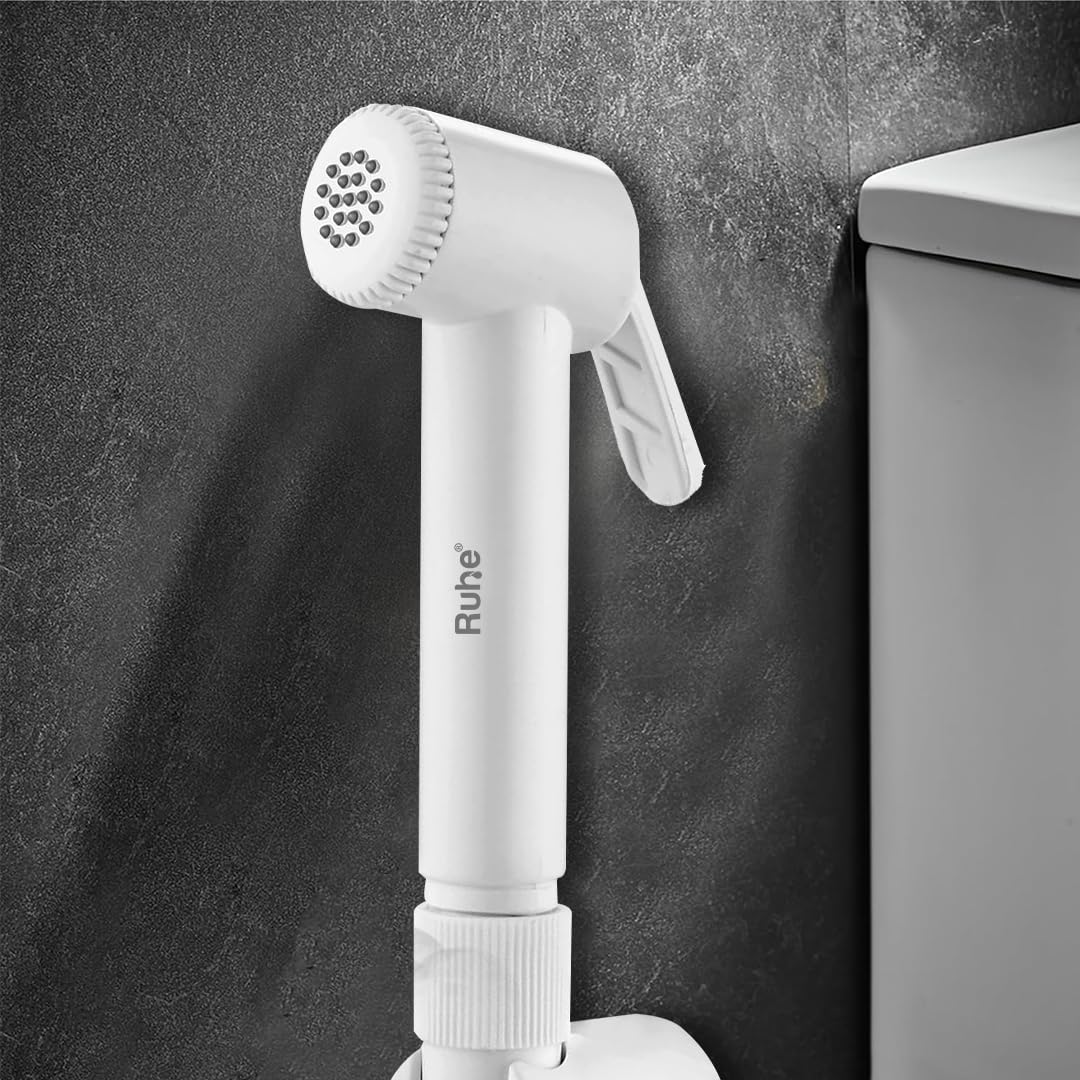 Ruhe? Health Faucet Jet Spray | ABS Plain White Health Faucet | (Without Shower Tube & Hook) | Jet Spray for Toilet, Fine-Finish