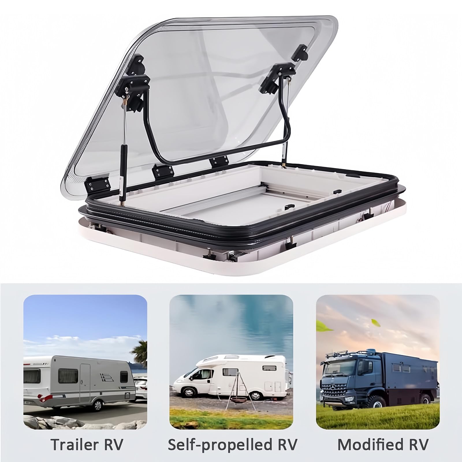 Illuminazione del lucernario per Camper, Finestra di sfiato del Tetto del Camper con Luce a LED, Tende per lucernari della Finestra del Camper del Camper ()