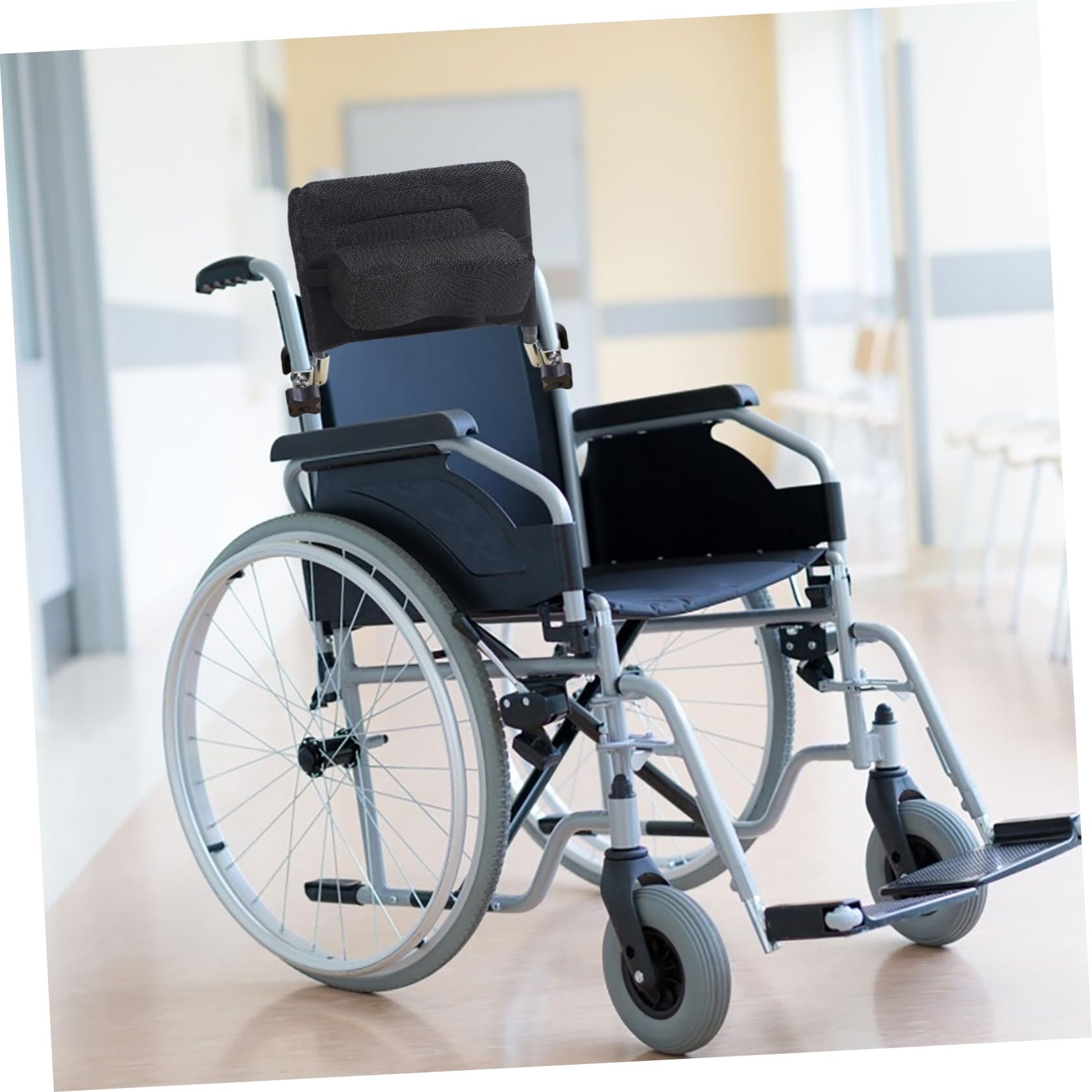 Respaldo Silla de Ruedas Elevable y Extraíble de Tela de Malla, Acero al Carbono, Accesorios para Silla de Ruedas, Negro