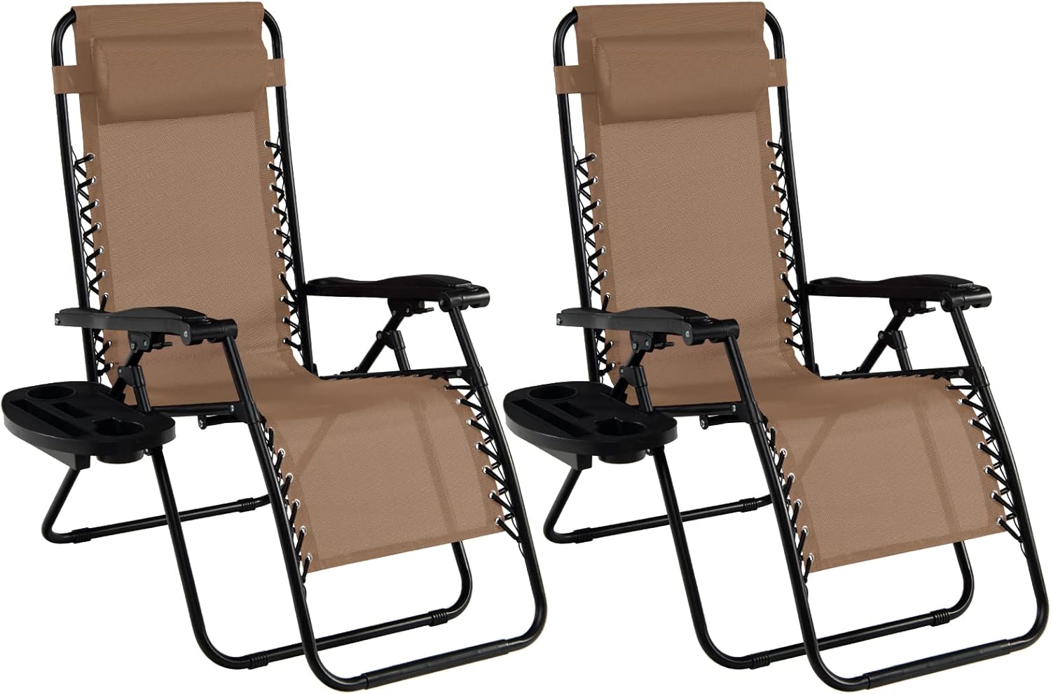 Goplus Zero Gravity Chair Set 2 Pack Adjustable Folding Lounge Recliners for Patio Outdoor Yard