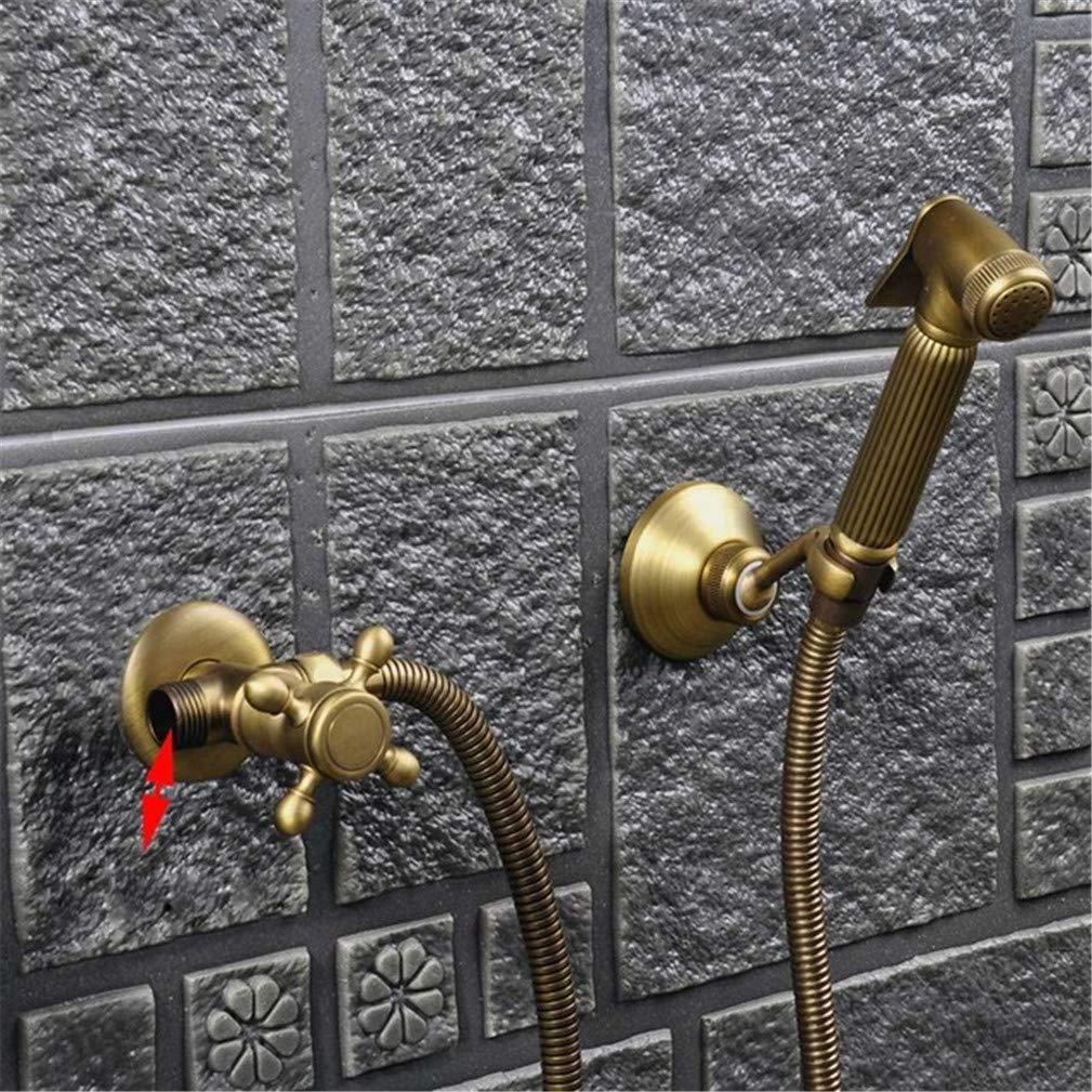 CWCQGH Bidet Faucets Wall Muslim Black Cold Brass Water Toilet Corner Valve Handheld Hygienic Shower Head Anal Cleaning Ass Bidet Dusche Shattaf,Bidet Faucet Set D,Bidet Faucet Set a