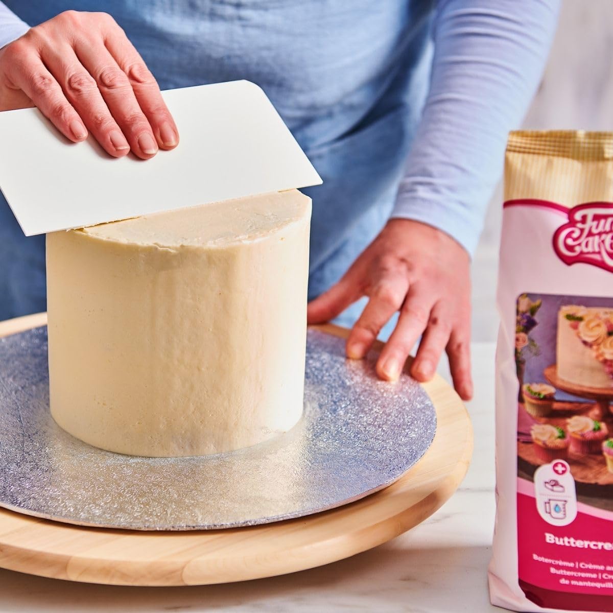 FunCakes Preparado Crema de Mantequilla: Fácil de Usar, Cremosa, Perfecta para la Decoración de Tartas, para Cubrir y Rellenar Cupcakes, Halal. 1 Kg. 1000 g
