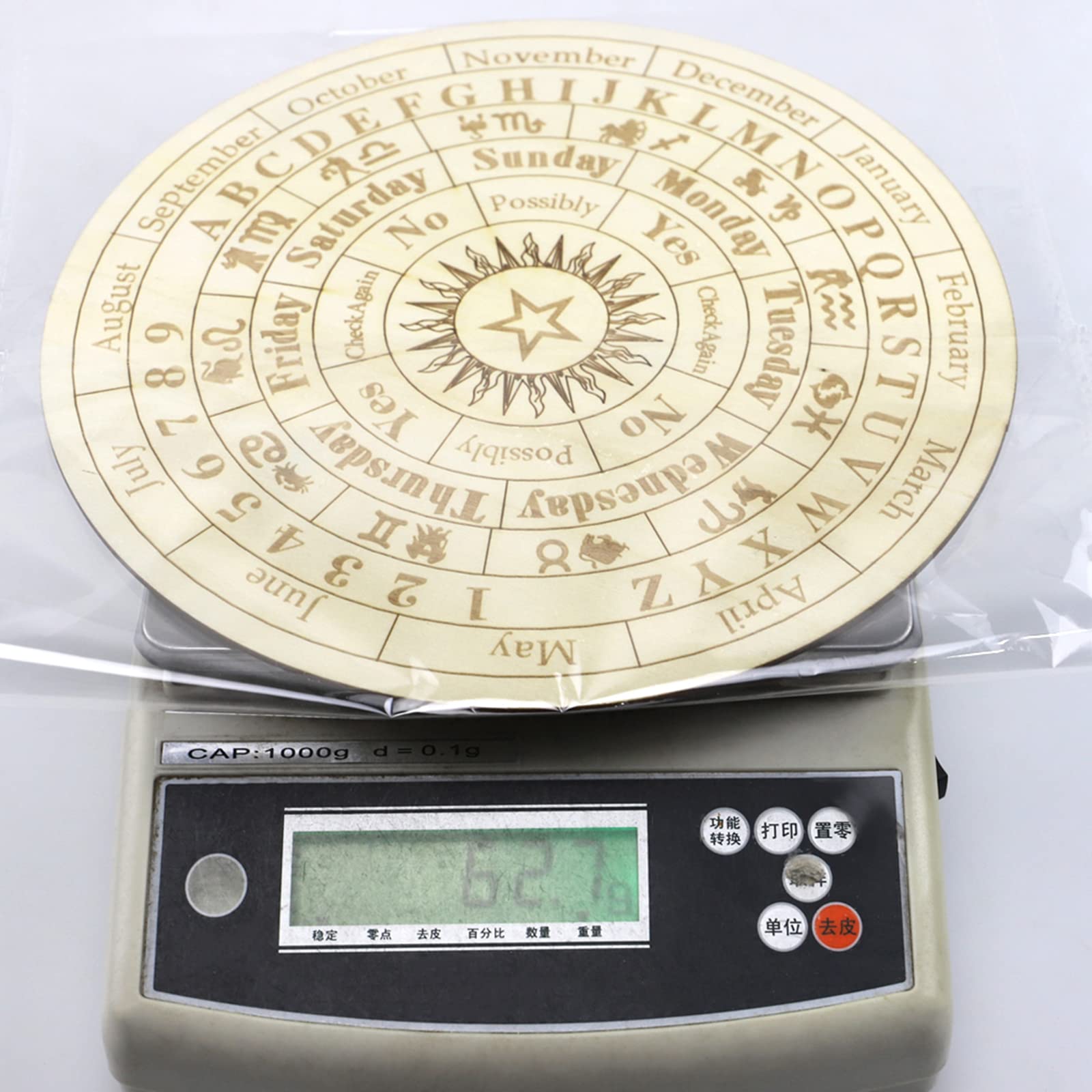 Tableau Pendule étoile Pour Radiesthésie – Rond, En Caoutchouc, 22 Cm, Idéal Pour Débutants En Sorcellerie