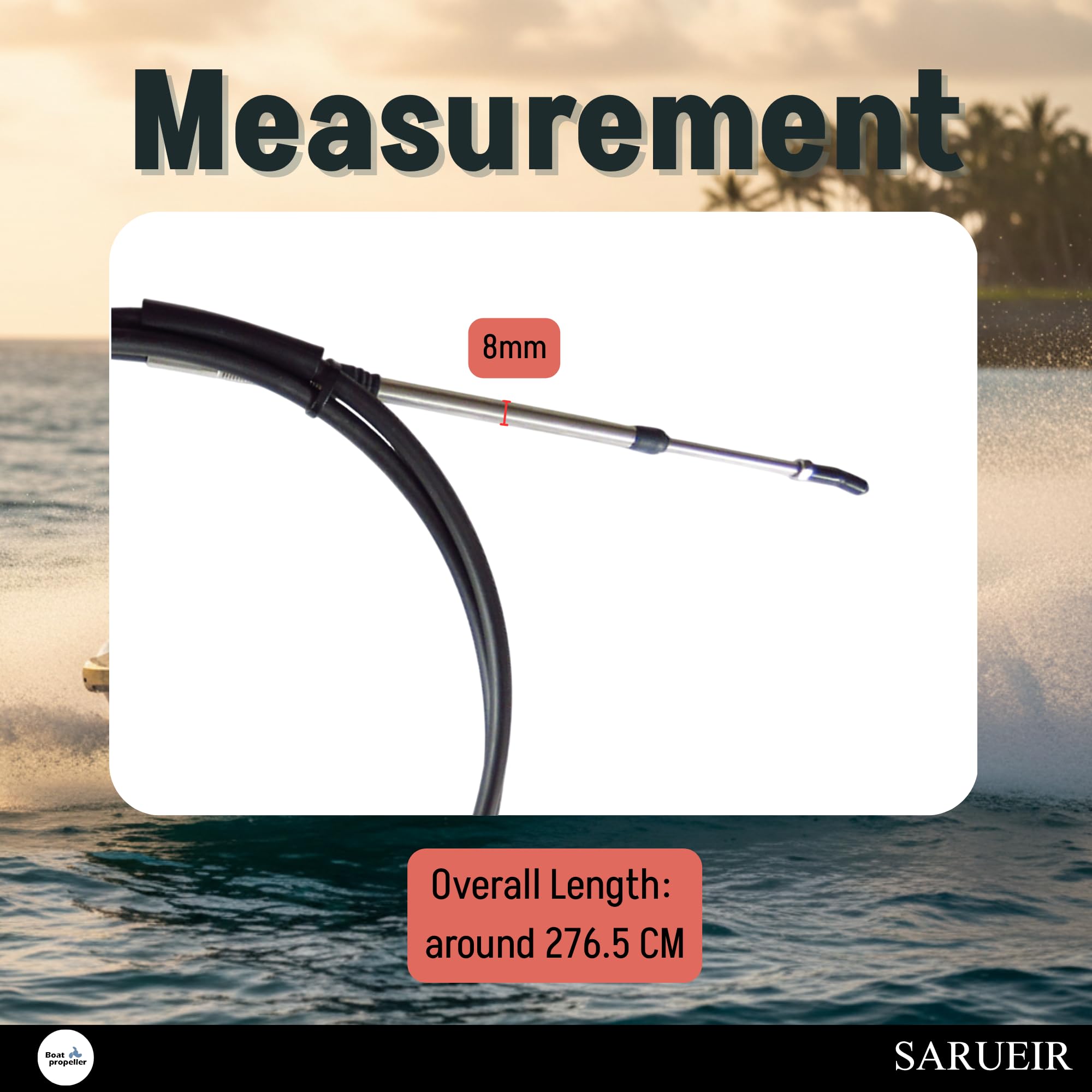 Cable de marcha atrás/cambio compatible con Sea-Doo Speedster Challenger Sportster 271000628 (276,5 cm)