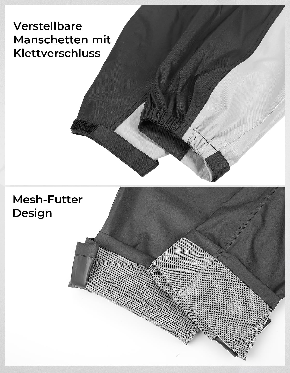 KEMIMOTO Combinaison de Pluie Moto Homme, Combinaison de Moto Imperméable et Réfléchissante Pantalon de Pluie Extérieur Blouson Léger Veste de Randonnée pour Moto, Scooter, Touring