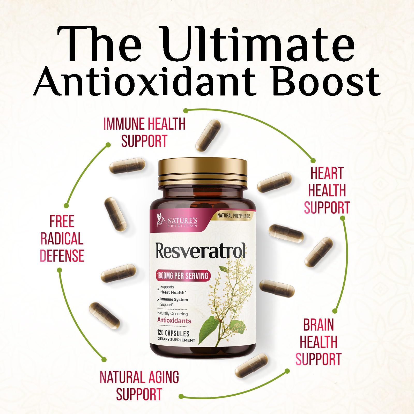 Resveratrol Complex 1800 mg - 3x Strength Trans-Resveratrol Supplement - Antioxidant Polyphenol Blend for Healthy Aging, Heart Health, Cellular Energy & Immune Support - Bottled in USA - 120 Capsules — Amazon image 5