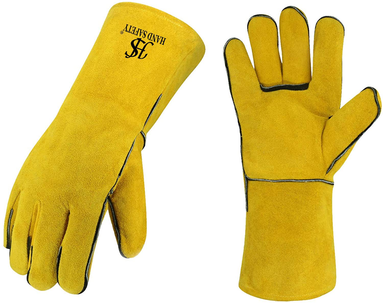 HAND SAFETY For Leather Welders Extreme Heat/Fire Resistant Gloves With Kevlar Stitching (Golden Yellow, Pack Of 1) (B08SWK897V) Amazon Price History, Amazon Price Tracker