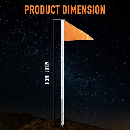 Miniatura 3 de Luces LED de látigo de 4 pies con iluminación en espiral para vehículos todoterreno, ATV, UTV, Polaris RZR, camión, 4 x 4, SXS, buggy duna (un solo