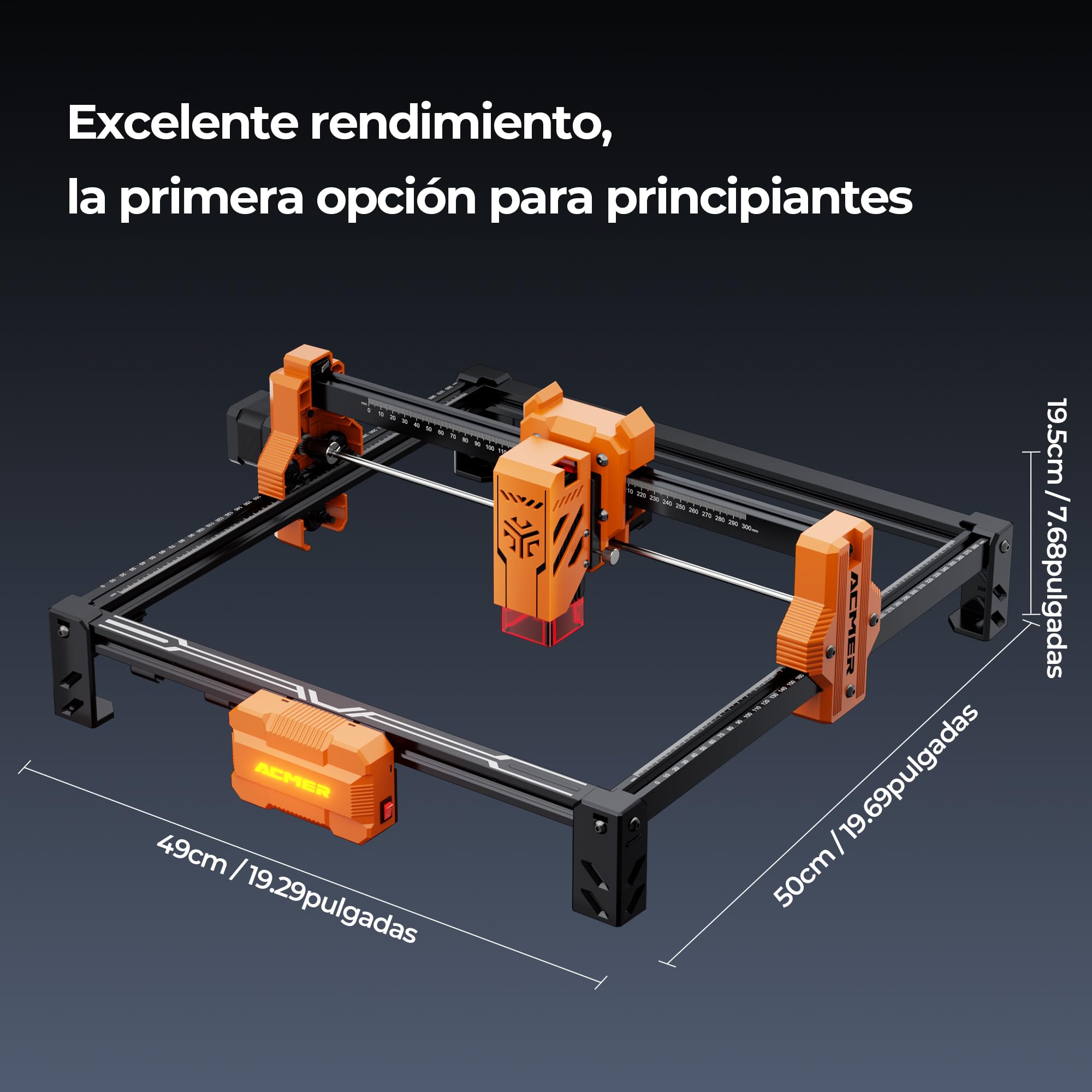 cortador láser ACMER S2 7W, máquina de grabado láser de potencia de salida 48W, 300x300mm, 10000mm/min, grabador láser de madera, adecuado para personalización por lotes de bricolaje, educación