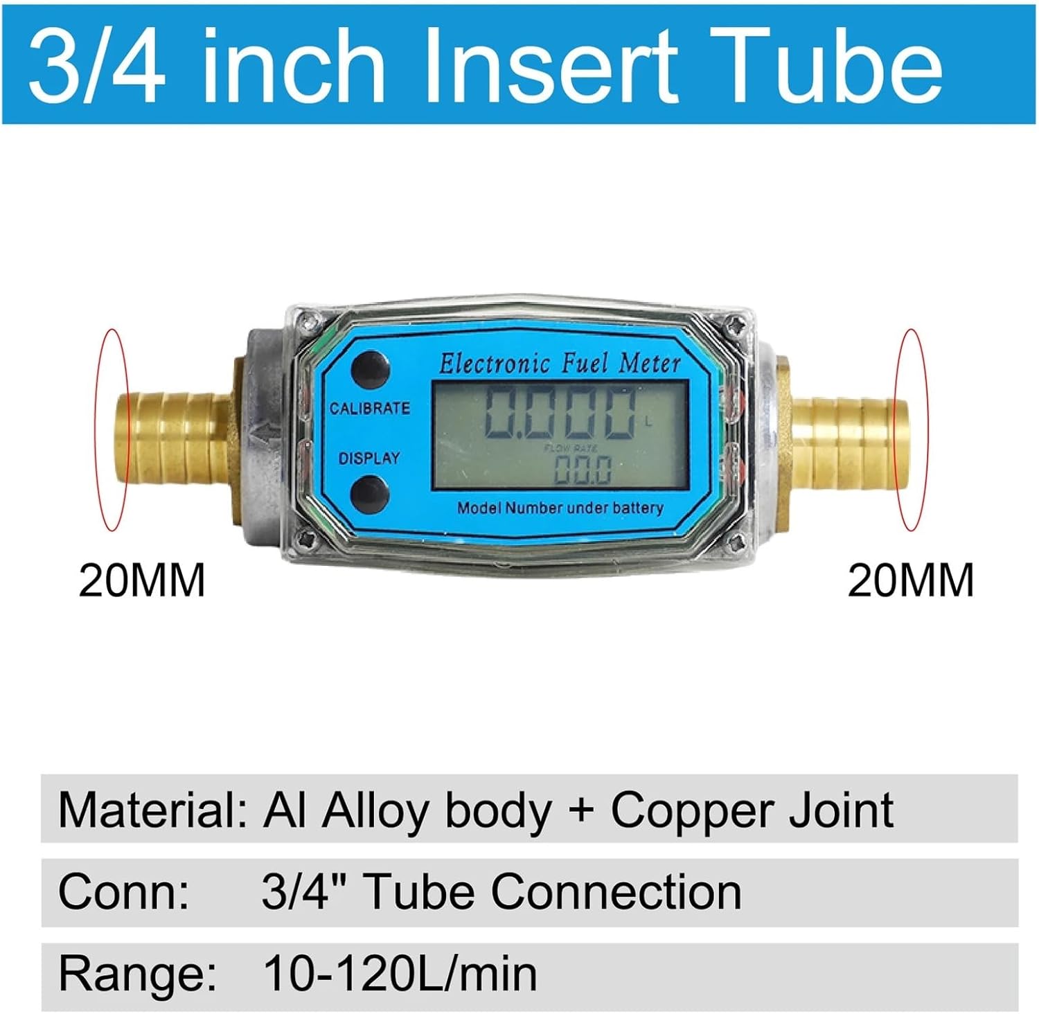 flowmeter aluminum alloy digital portable industrial sensor(3/4inch)