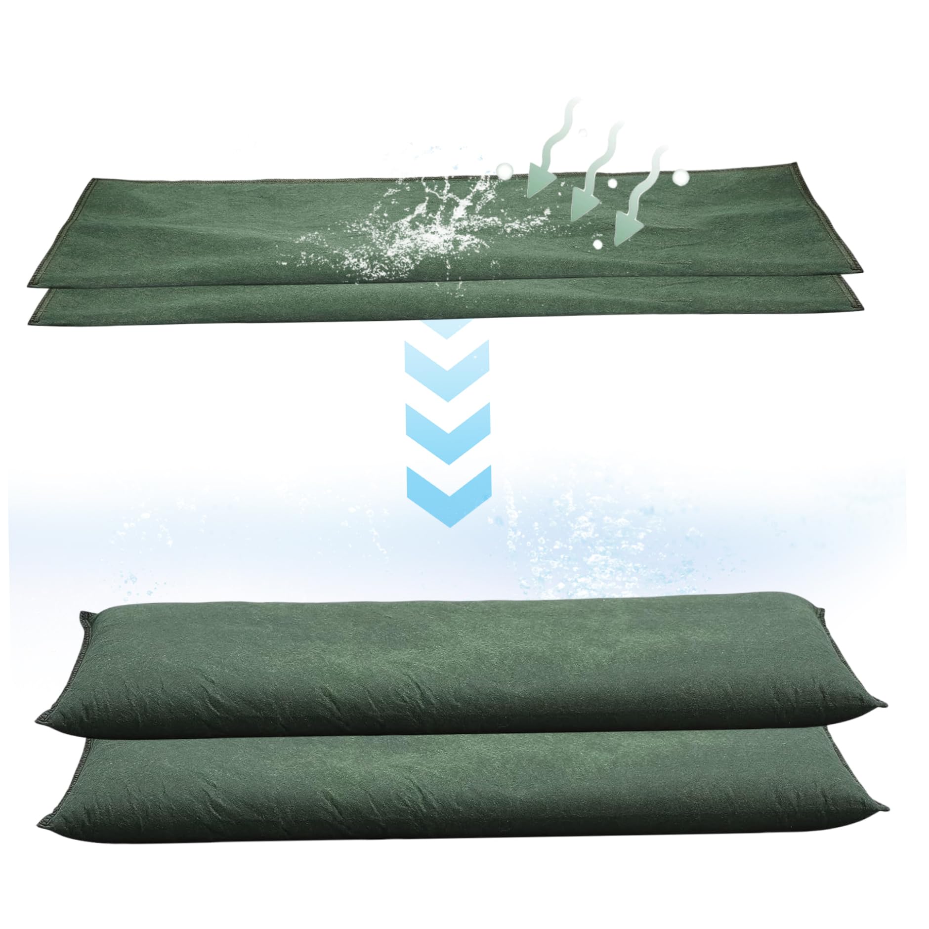 Barrera de inundación 2 piezas sin arena 3 minutos Barrera de agua de absorción rápida 10x59 pulgadas de resina reutilizable bolsas de inundación barreras de inundación, barrera de la presa de agua