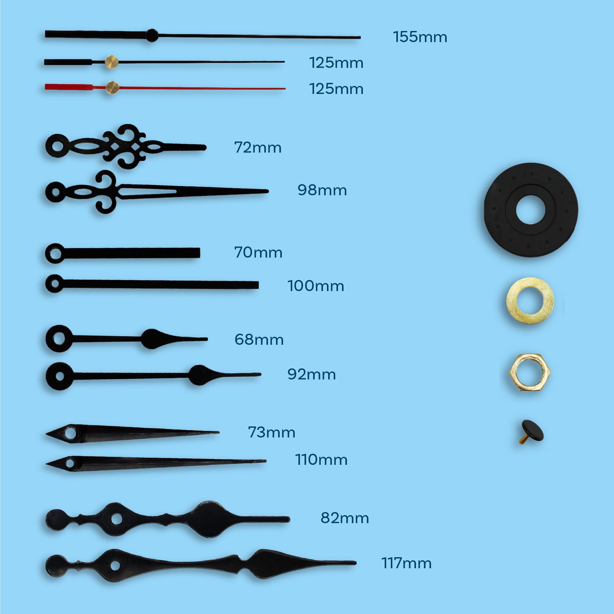 Kit 6 Movimenti Orologio Al Quarzo Con Lancette - Ricambio Fai Da Te, 20mm