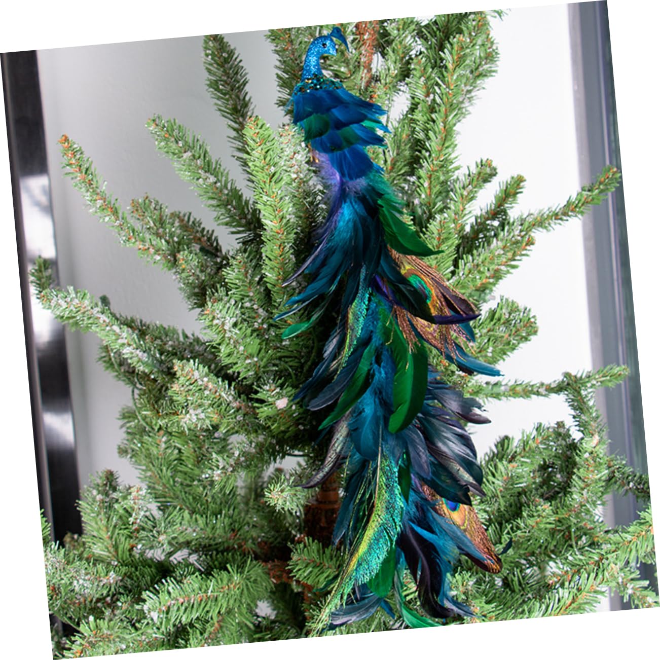 2stücke Pfauen-weihnachtsschmuck Aus Kunstschaum Glitzernder Vogeldekorationen Zum Anklipsen Ornamente Für Weihnachtsbäume Langlebige Und Vielseitige Heimdekoration