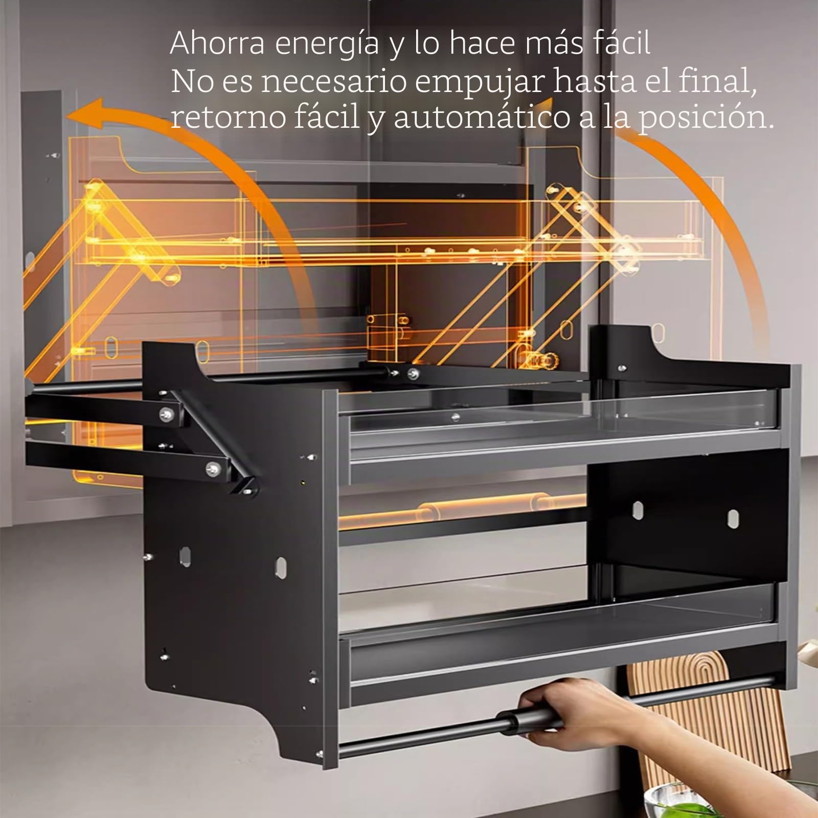 Sistema de estantería extraíble para gabinete, estante superior de almacenamiento de cocina para bar cafetería