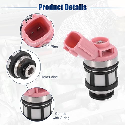 Miniatura 5 de ACROPIX Boquilla de repuesto para inyector de combustible para Nissan Frontier 3.3L V6 2003-2004 16600-9S200  Paquete de 1 tono plateado