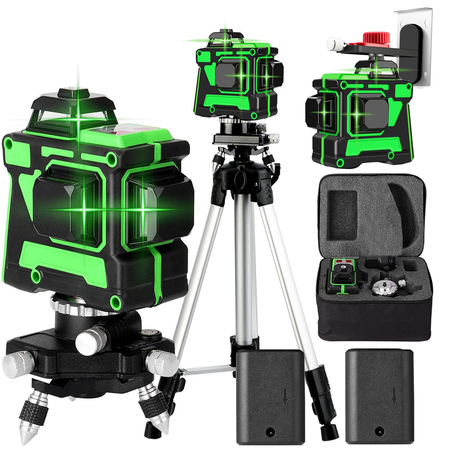 Niveau Laser Multifonction 16 Lignes - Auto-nivellement 3°, Forme Locomotive, Portable
