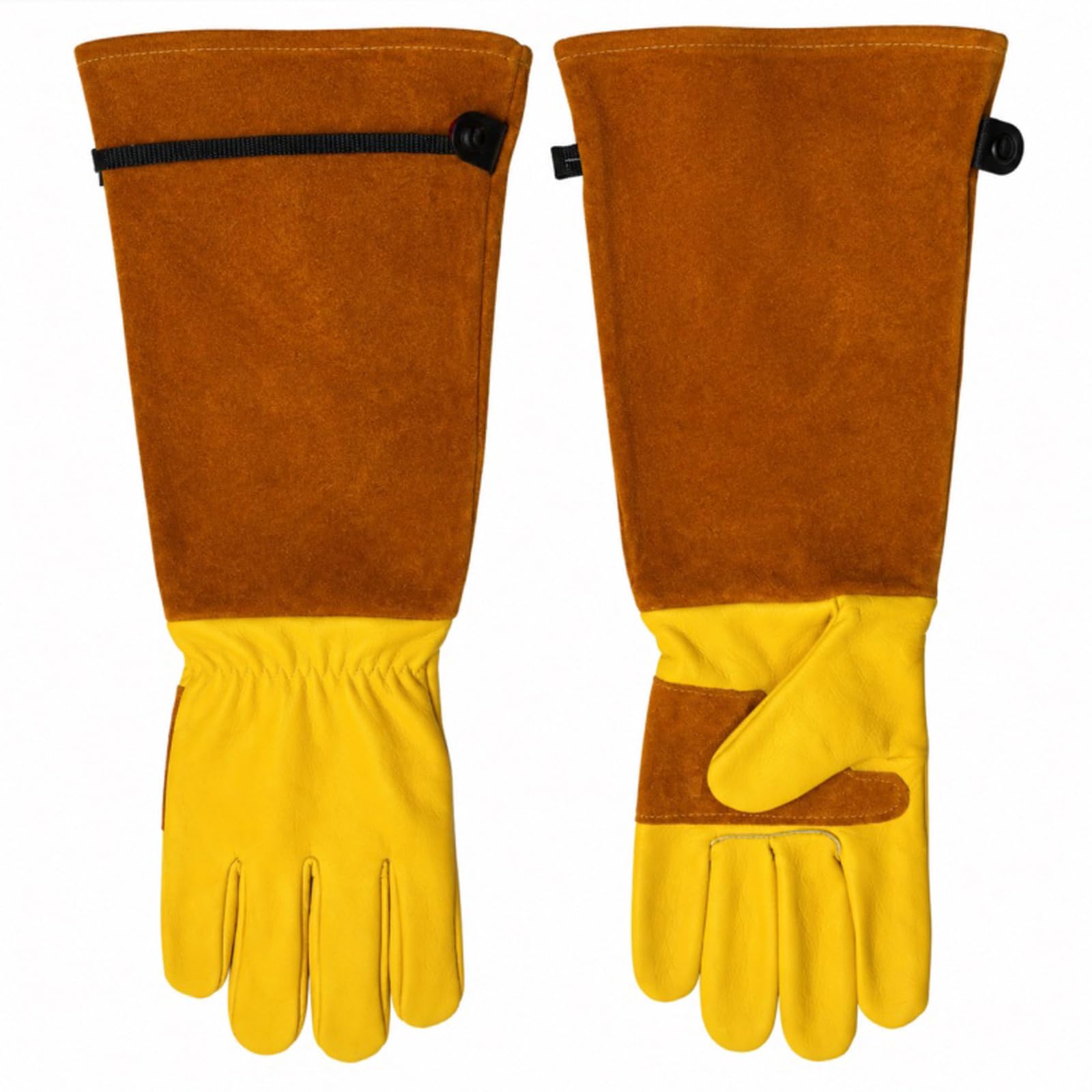 Admygo 1 Pair Long Leather Gardening Gloves for, Extra Long Thorn Proof Work Gloves, Heavy Duty Puncture Resistant Garden Gloves for Rose Pruning, Yard Work & Landscaping,Women & Men