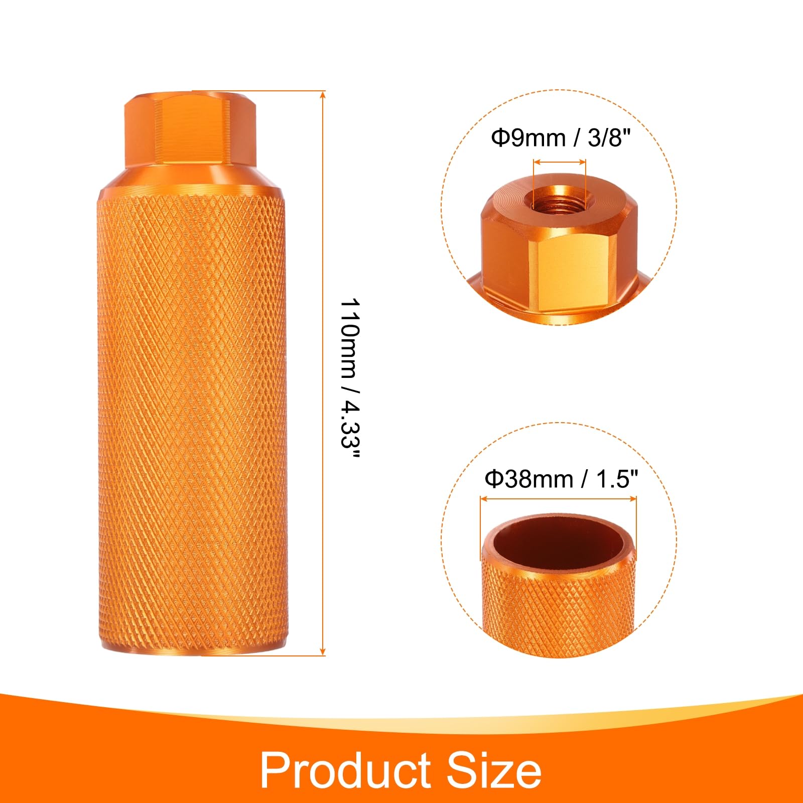 HARFINGTON Bike Pegs Aluminum Alloy Rear Stunt Pegs Anti-Skid Back Seat Stands Fit 3/8