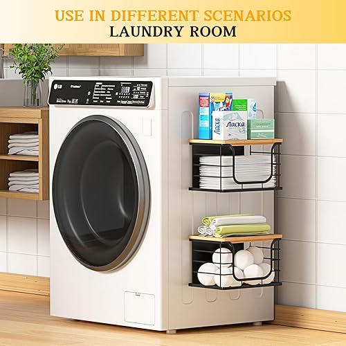 Miniatura 7 de Ofiray-home Estante magnético para almacenamiento de bolsas de basura para refrigerador, 1 paquete de soporte apilable para bolsa de basura con tapa