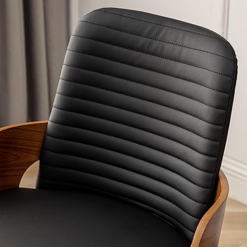 Miniatura 7 de Sillas de comedor, sillas de cocina modernas de mediados de siglo, sillas decorativas tapizadas de piel sintética, sillas de escritorio de madera