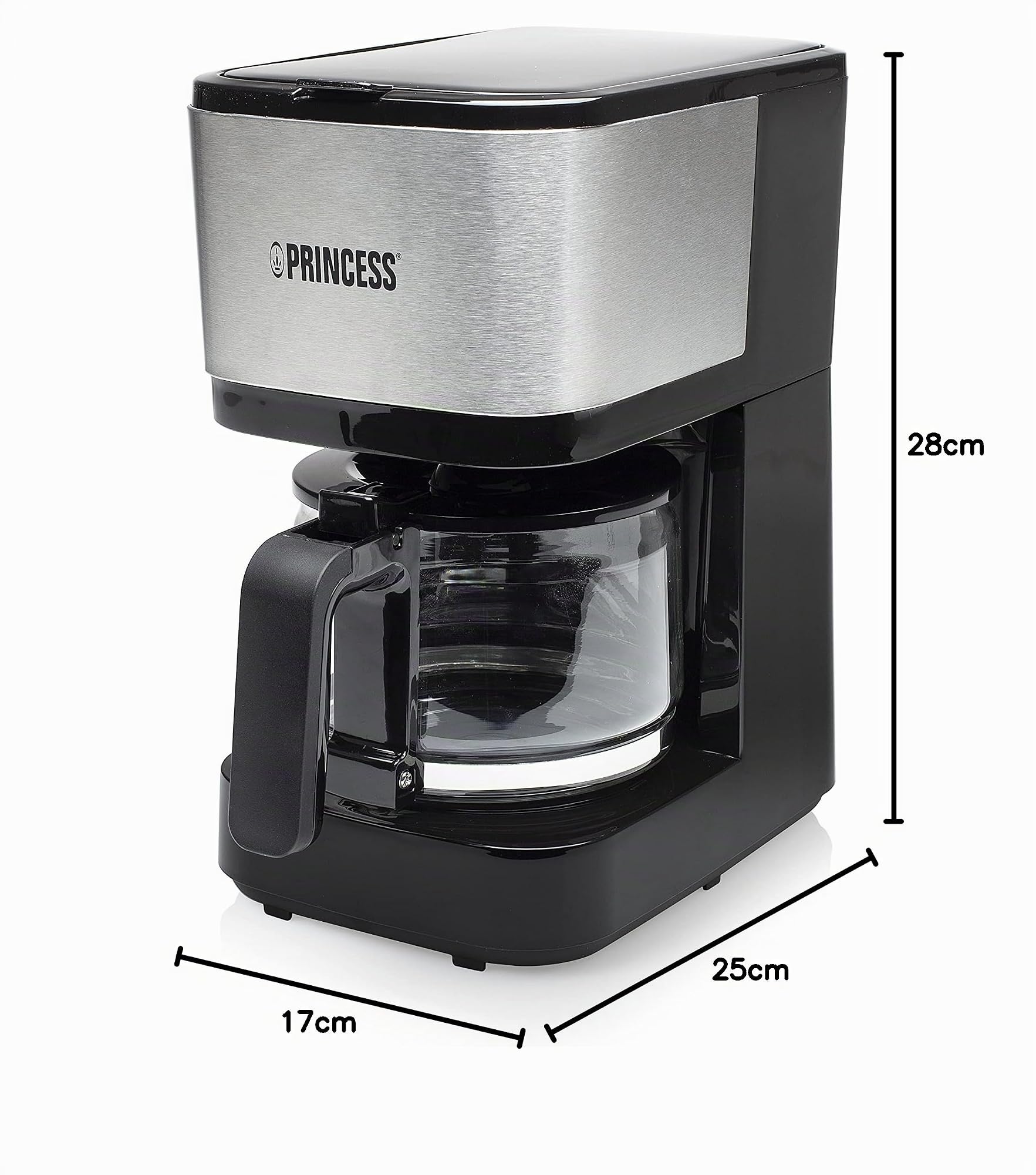 Princess 246030 Cafetera con Filtro Permanente Jarra Cristal 8 Tazas