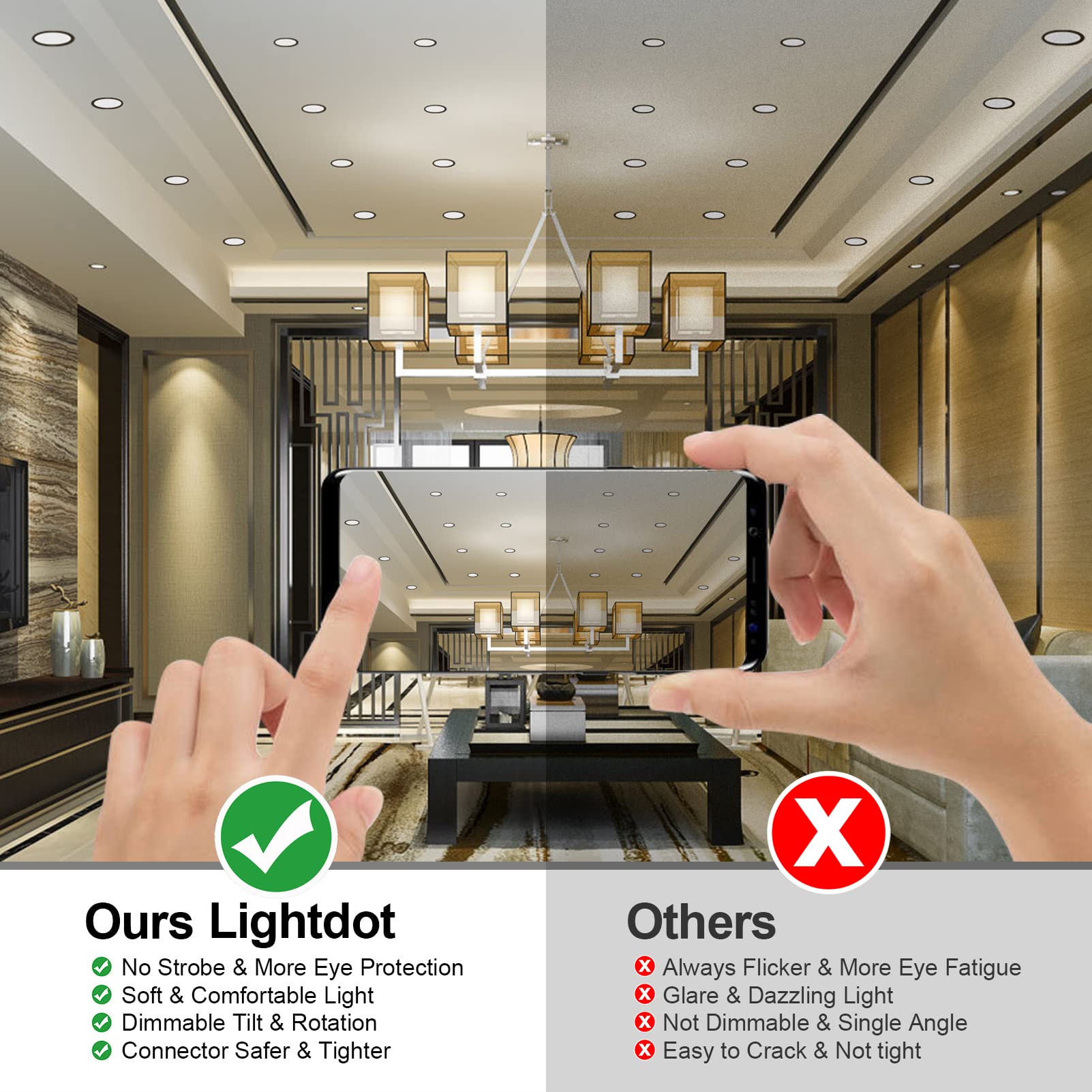 5/6In Swivel Gimbal LED Recessed Lighting 12W=120W Replacement