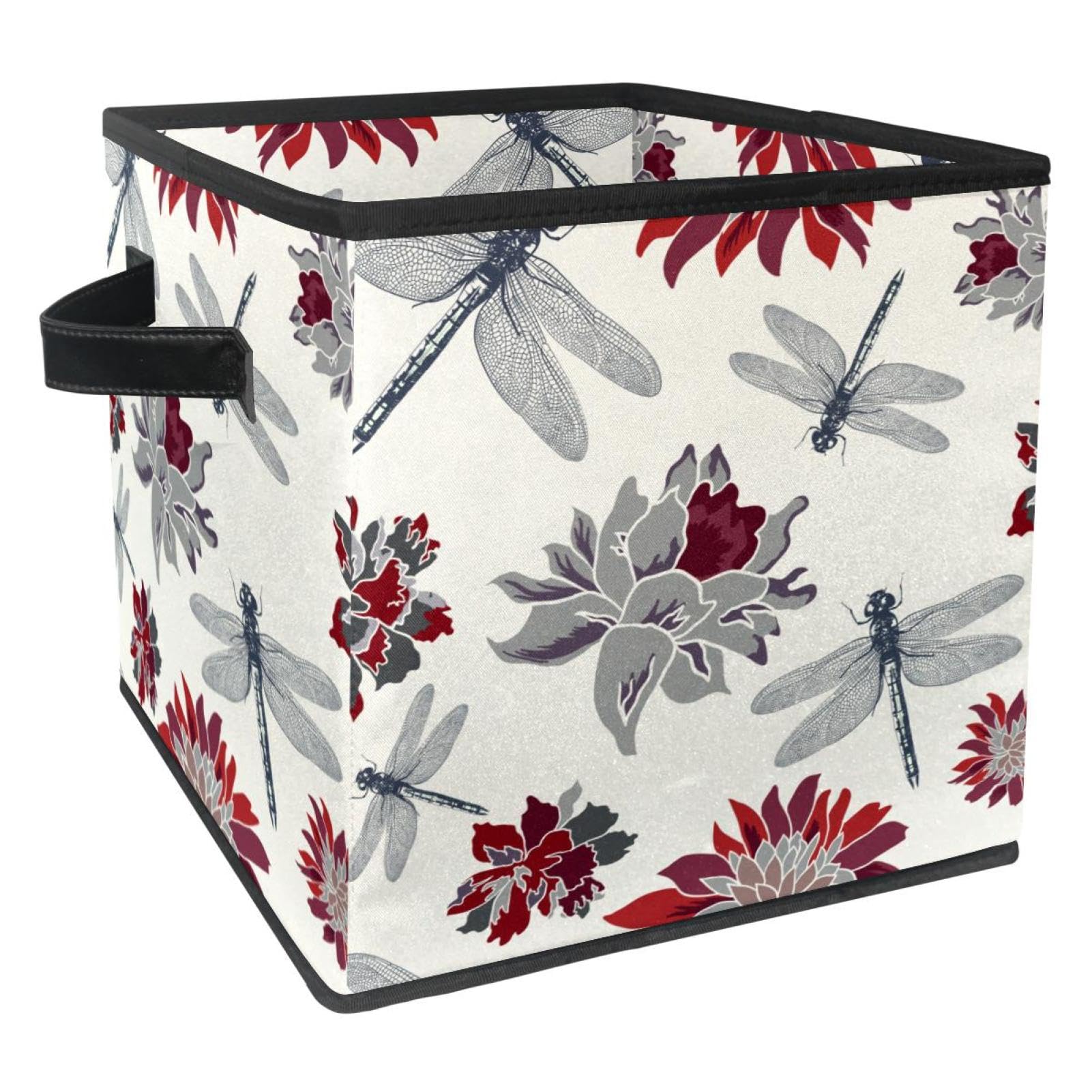 Boîte rangement pliable tissu cube Dargonfly Fleurs pour cacher le désordre des jouets