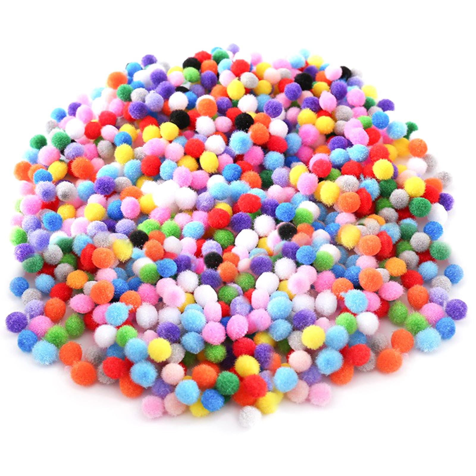 Pom Poms Craft, 2000Pcs Assorted Colours Pompoms for Crafting 10mm Mini Pom Poms Balls for DIY Crafts Project Decorations