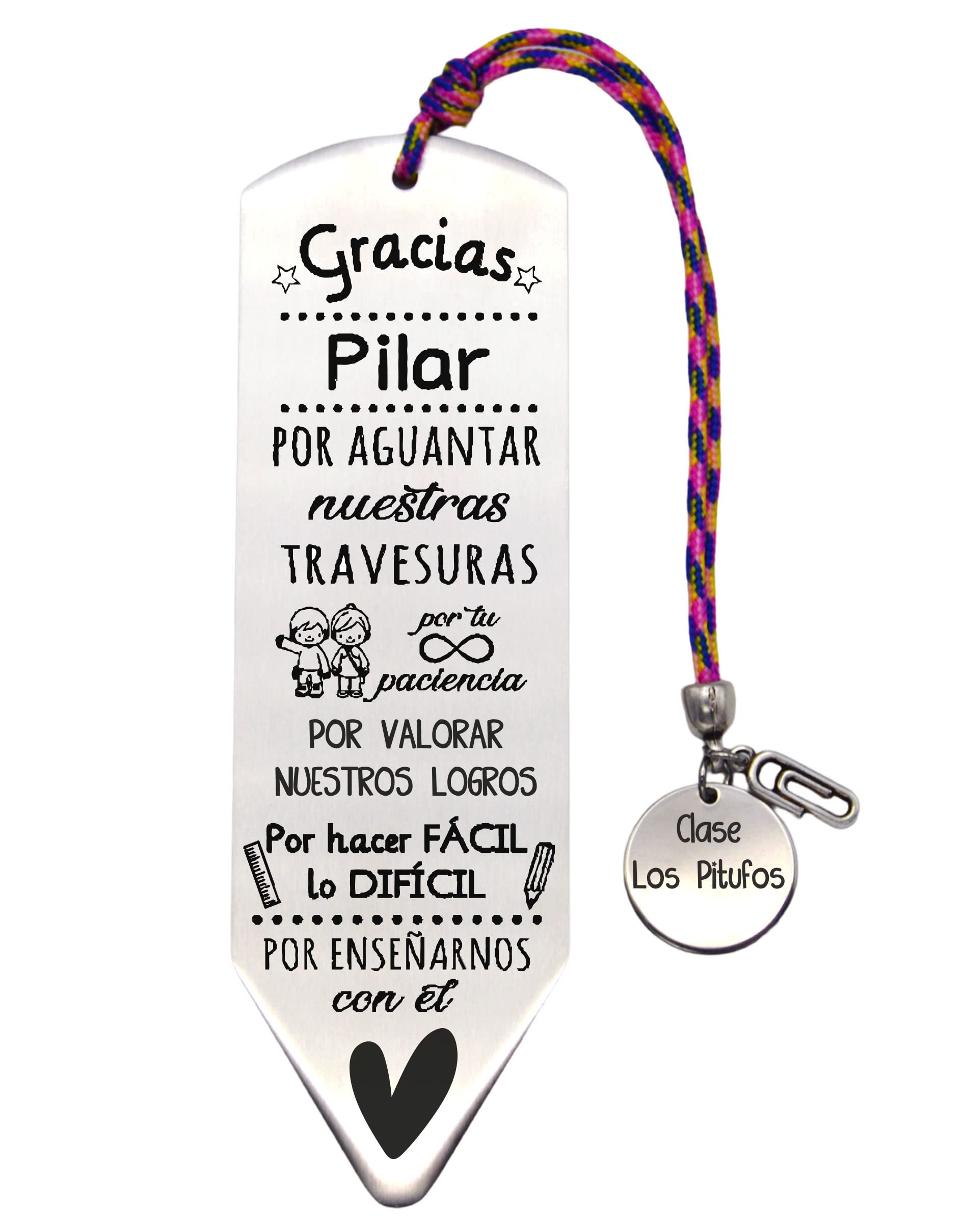 Marcapáginas Lápiz Personalizado con Nombres Travesuras Regalo para Profesores Fin de Curso