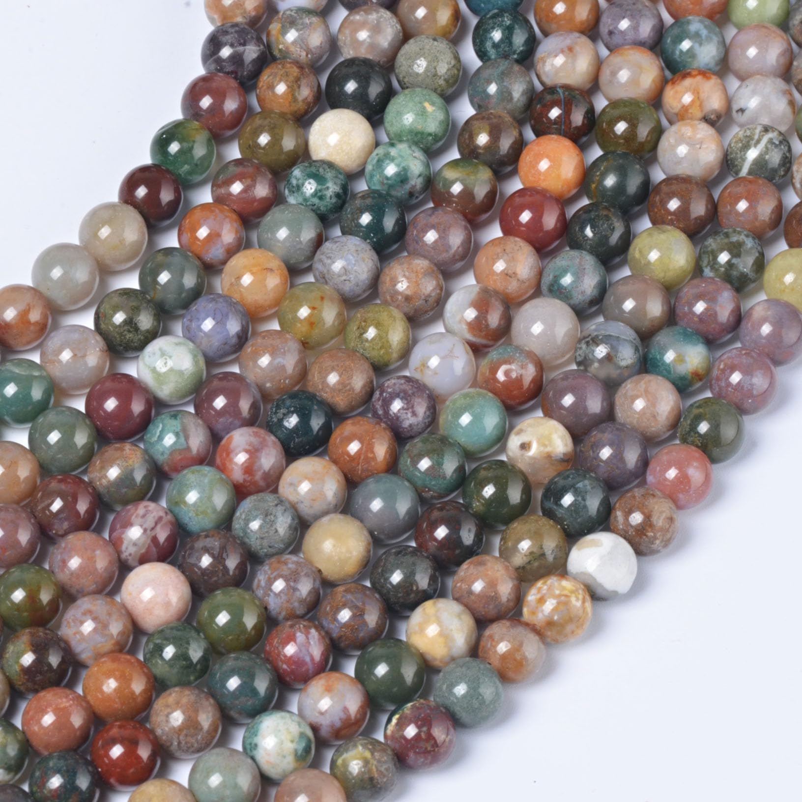 8mm Round Indian Agate Natural Stone Beads for Jewellery Making Gemstone Beads for Crafting (45-50Pcs) - Image 3