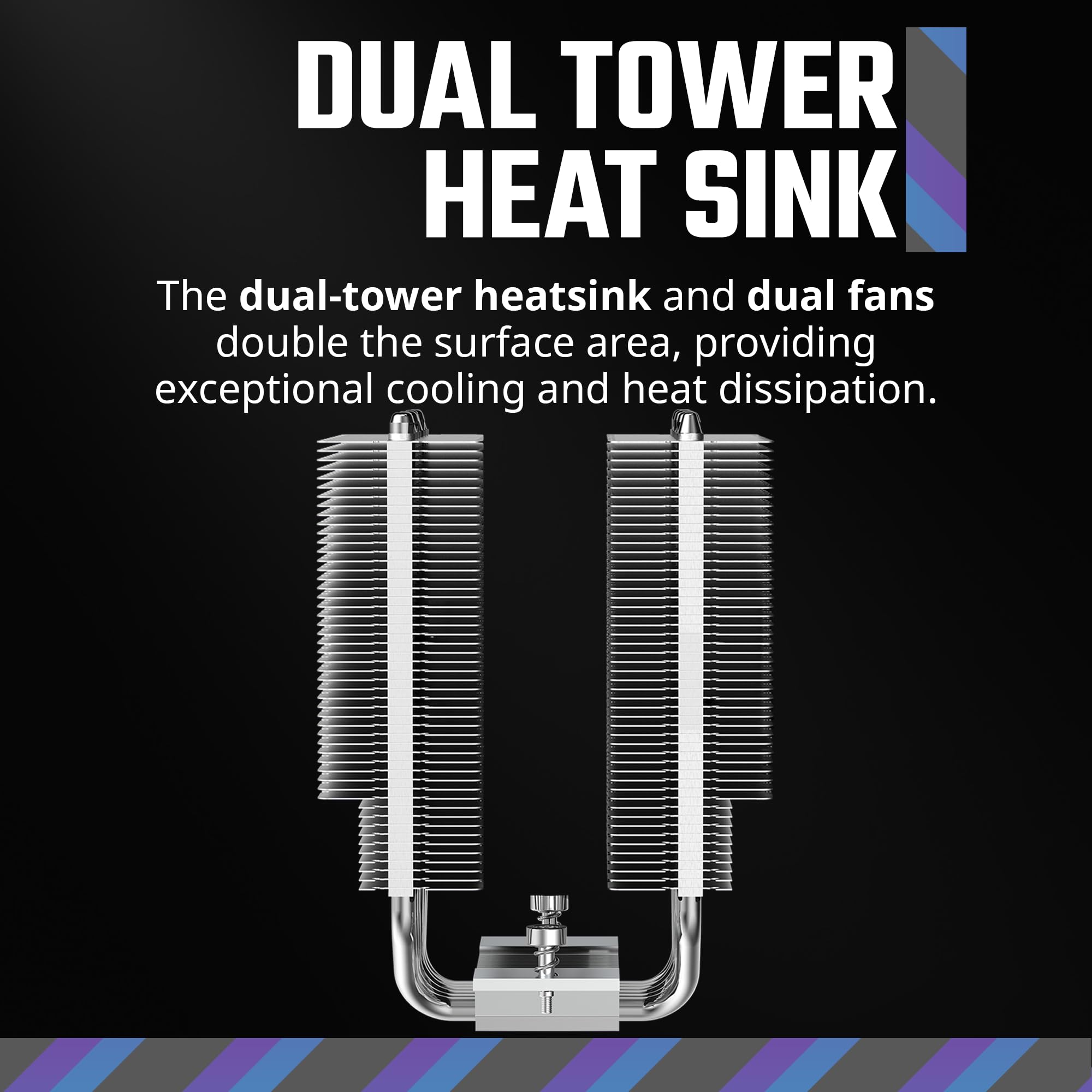 Cooler Master Hyper CPU Cooler, SickleFlow 120 Edge PWM Fan, Aluminum Top Cover, 4 Copper Heat Pipes, 152mm Tall, AMD Ryzen AM5/AM4, Intel LGA 1851/1700/1200 Brackets