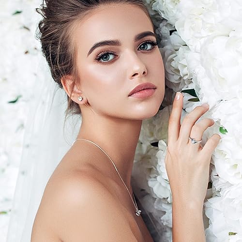 Miniatura 3 de SAILIMUE Anillos de plata de ley 925 con piedra lunar para mujer, anillo de circonita cúbica, anillo de compromiso con diamantes de imitación,