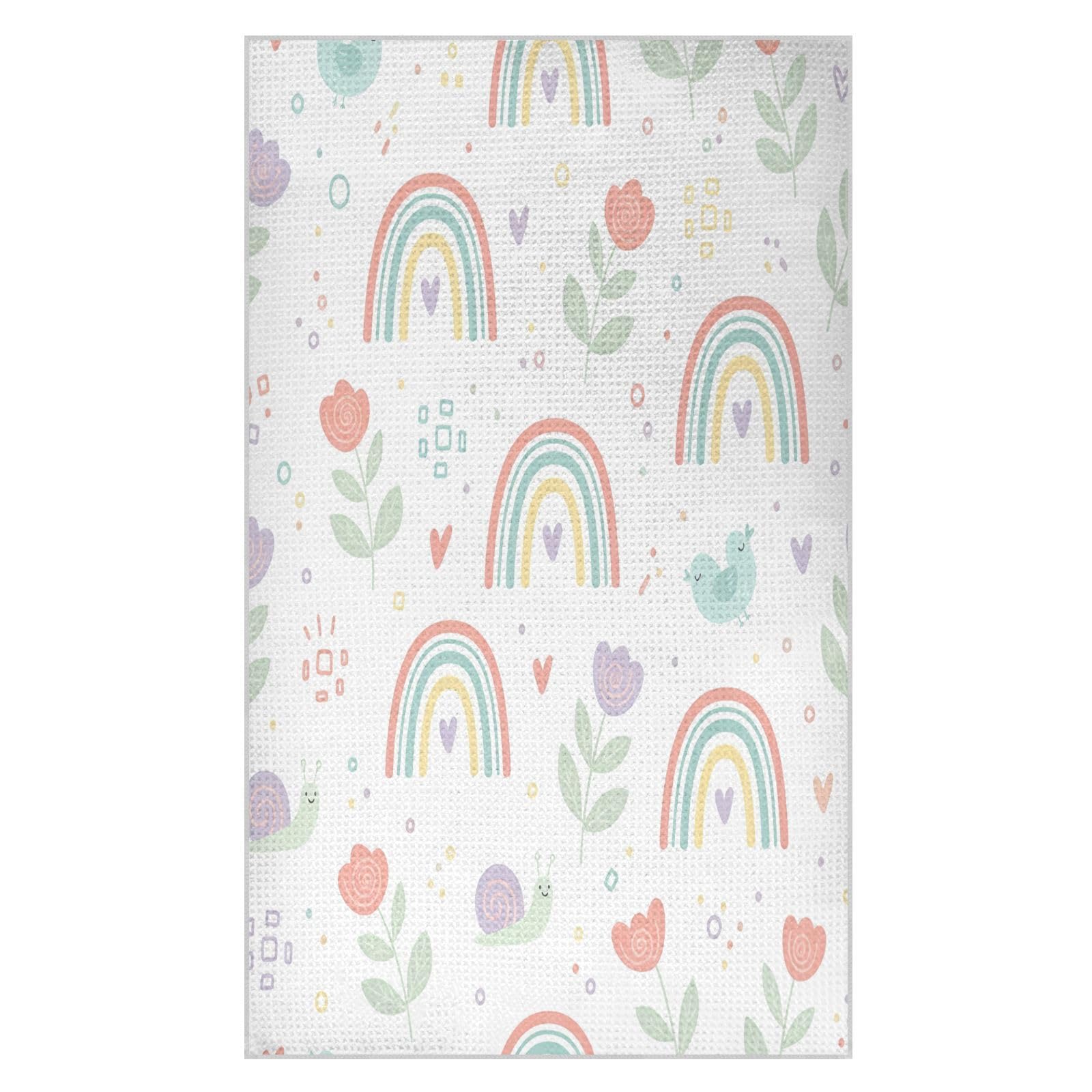 BURSTDDY Cartoon Rainbow Kitchen Towels,Absorbent Dish Towels 1 Pack