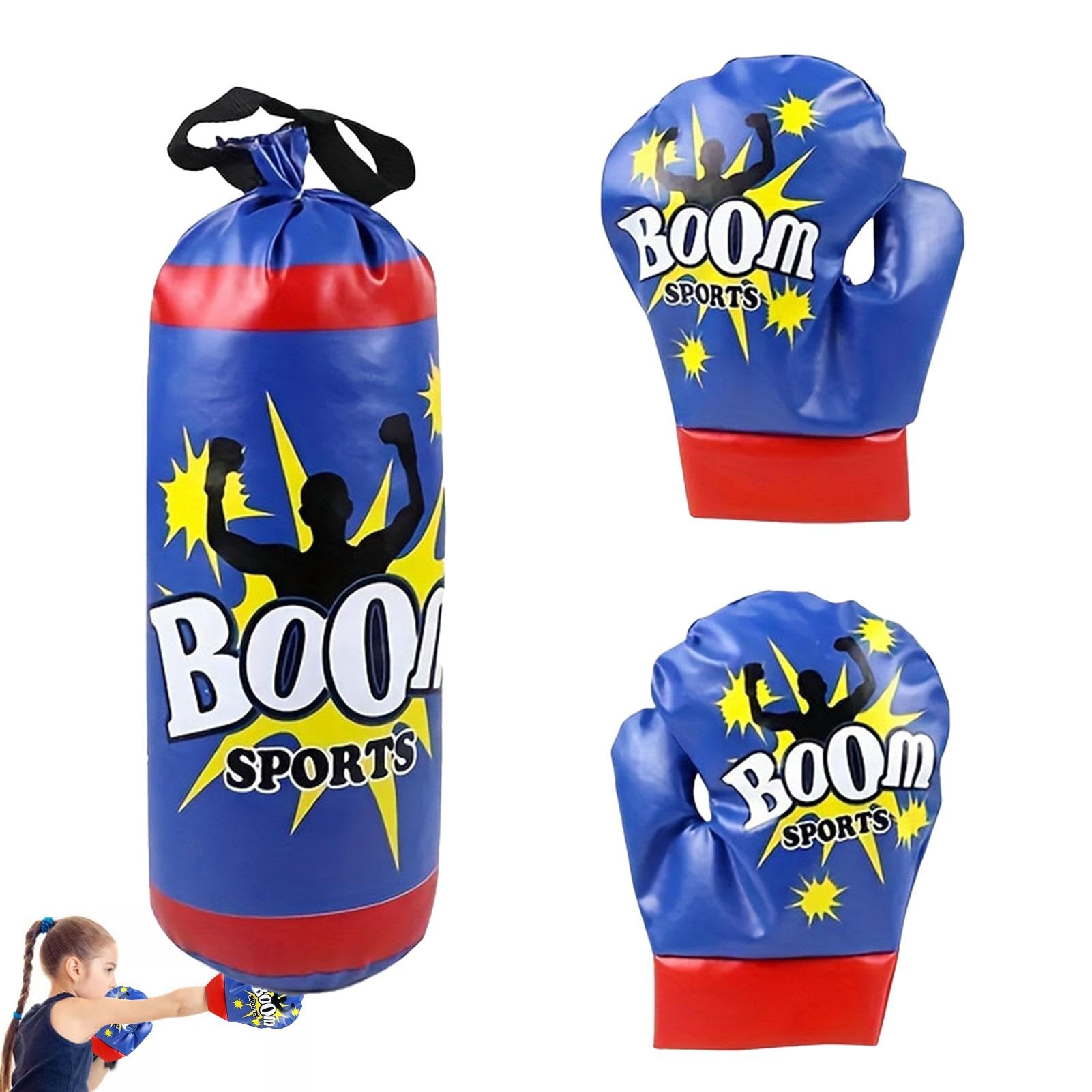 Saco de Boxeo para Niños con Guantes, Equipo de Entrenamiento de Boxeo Profesional