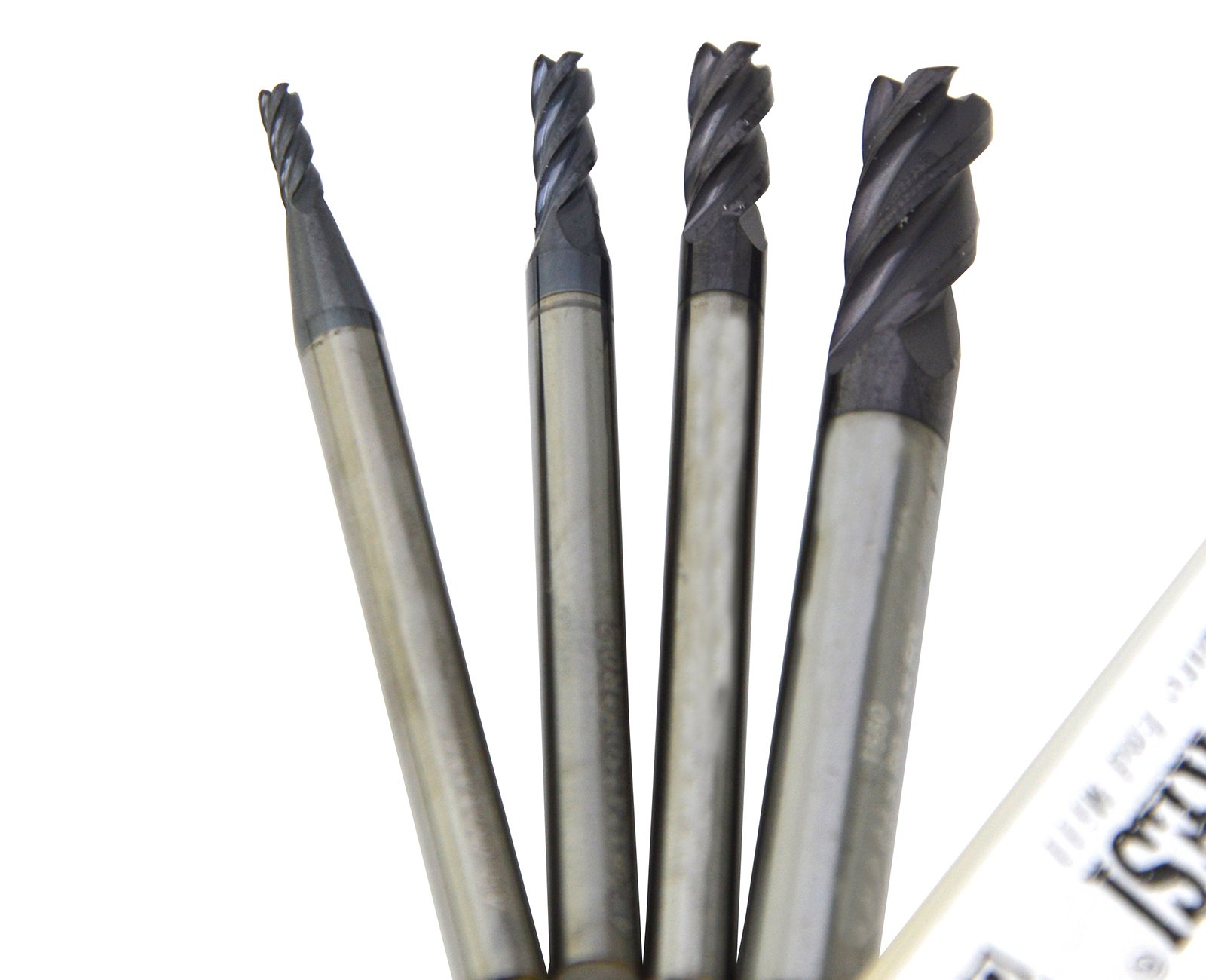 Wokesi 2mm 3mm 4mm 5mm Cutter Dia,Pack of 4,Std Length,4Flutes,HRC55,TiAlN Coated,Metric,Solid Carbide,Square Nose End Mill,CNC Router Bits Cutting Milling Tools (2mm+3mm+4mm+5mm HRC55)