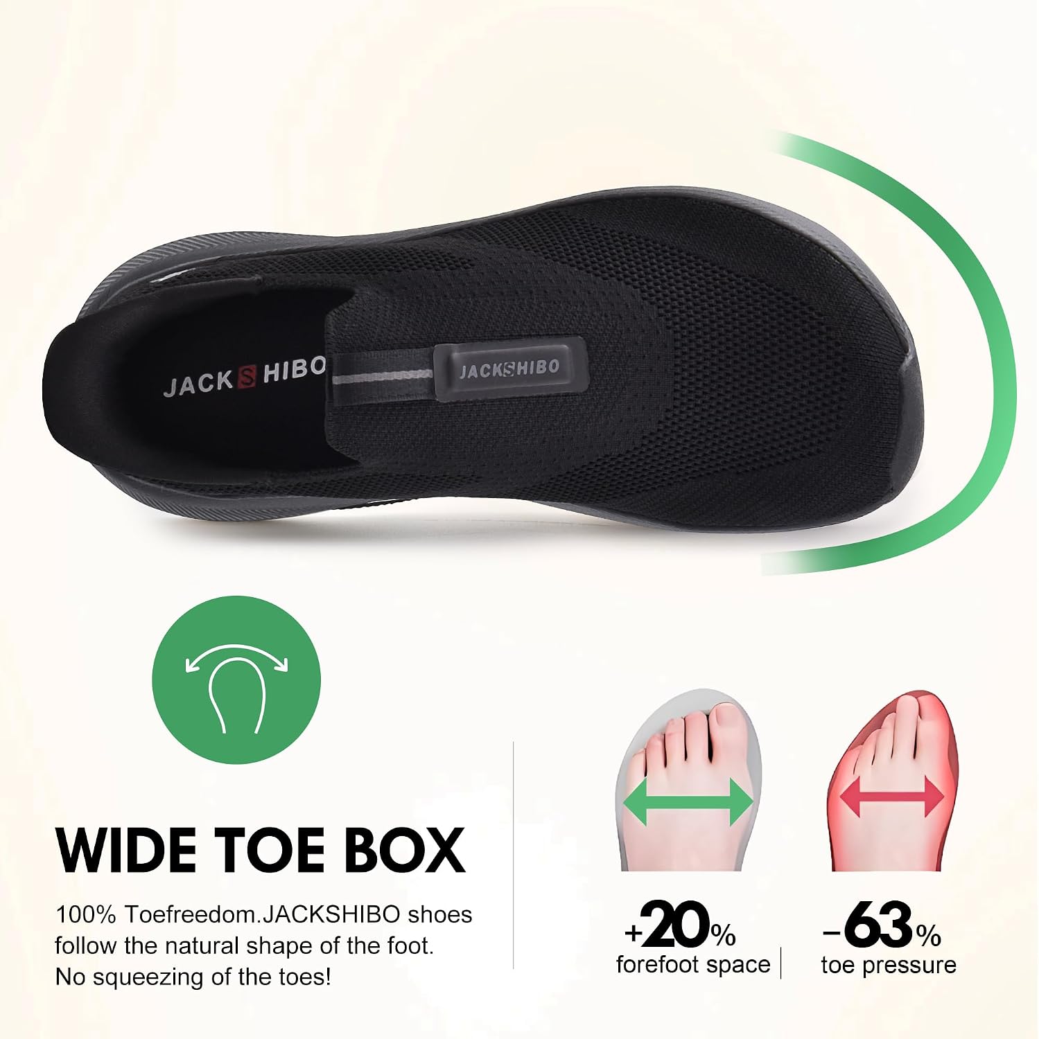 Men Slip in Free up Hands Shoe Wide Toe Box Arch Support Orthopedic Walking image 5